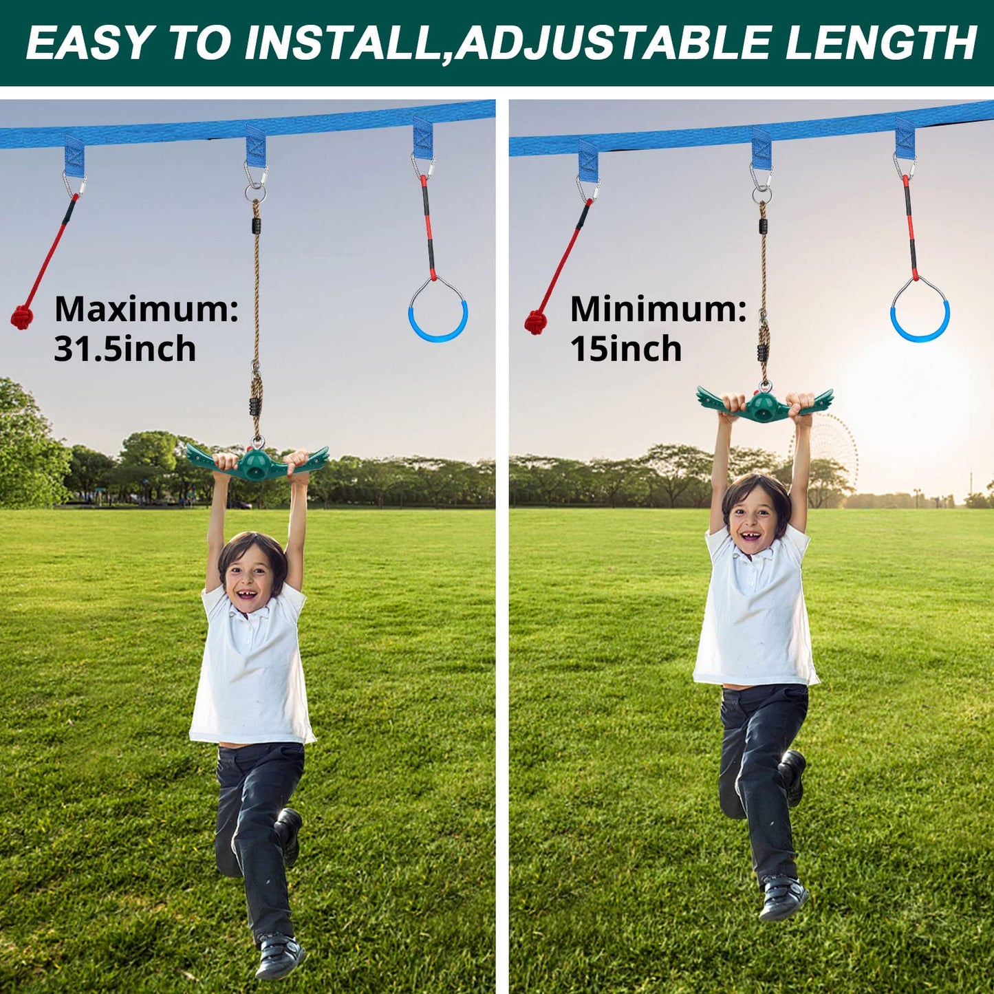 YAMIPROBI Swing Spins Set — 360-degree Twist-Spin Ninja Swing for Backyard Play