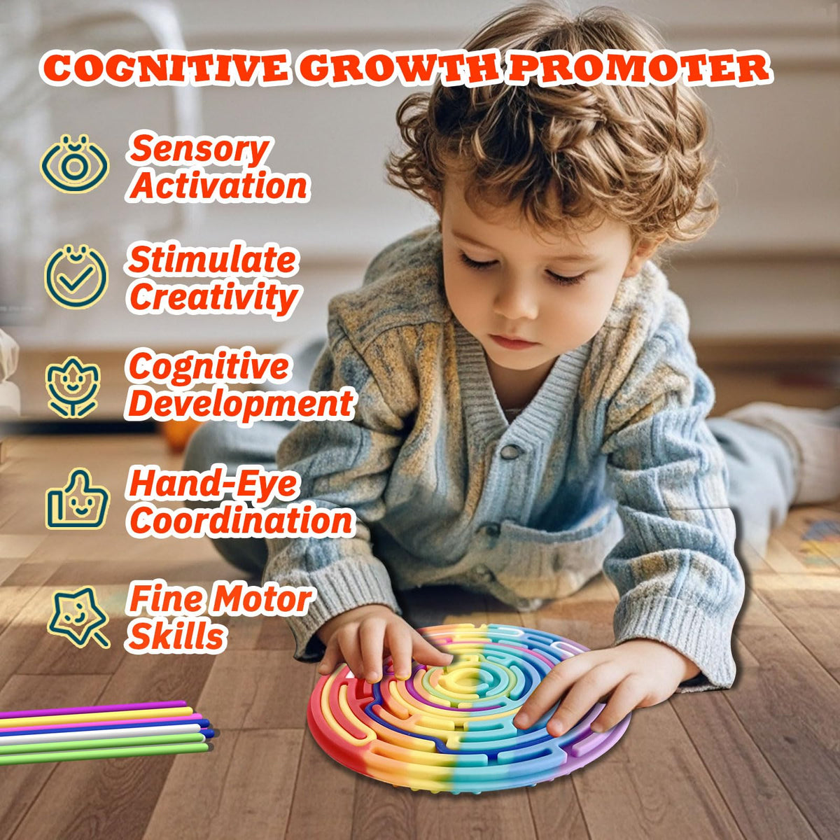 YANCIN Sensory Activity Board – Travel Fidget Toy for Autism, ADHD & Focus