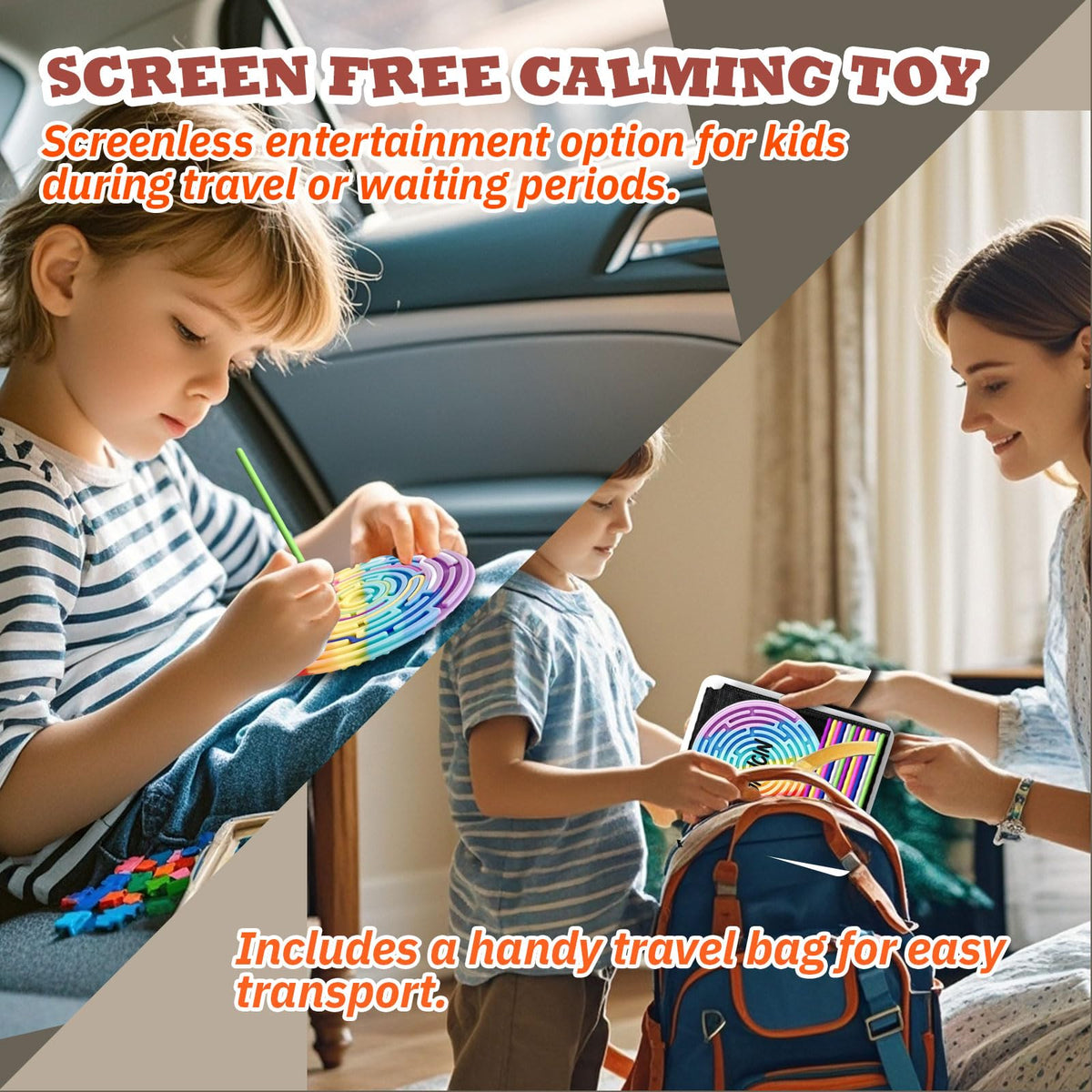 YANCIN Sensory Activity Board – Travel Fidget Toy for Autism, ADHD & Focus
