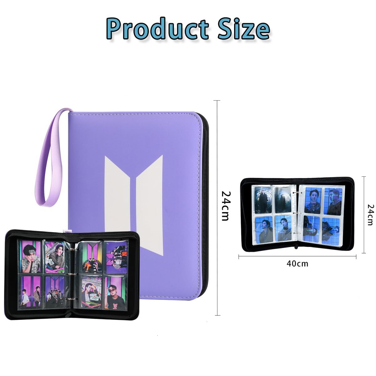 YANENG Photocards Binder 400 Pockets – Premium PU Leather Album for Army Card Collectors