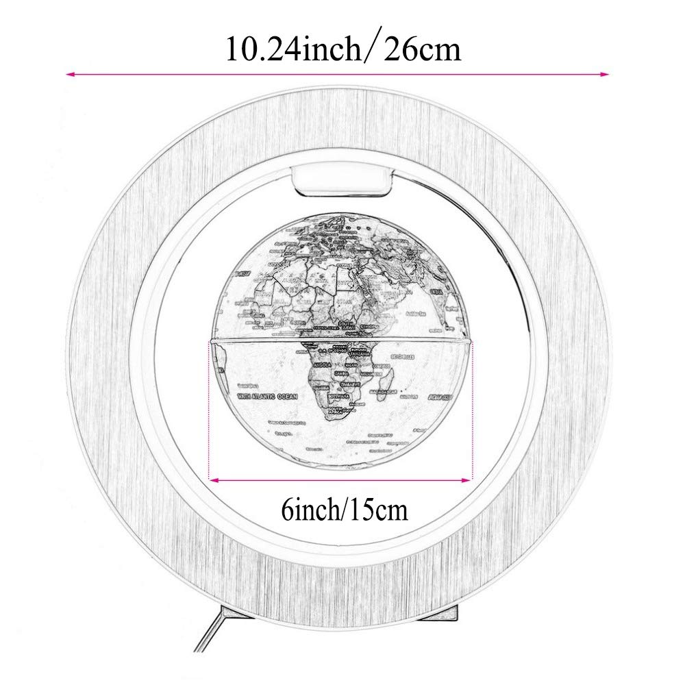 YANGHX Magnetic Levitation World Map with Constellations — 6-Inch LED Hover Globe