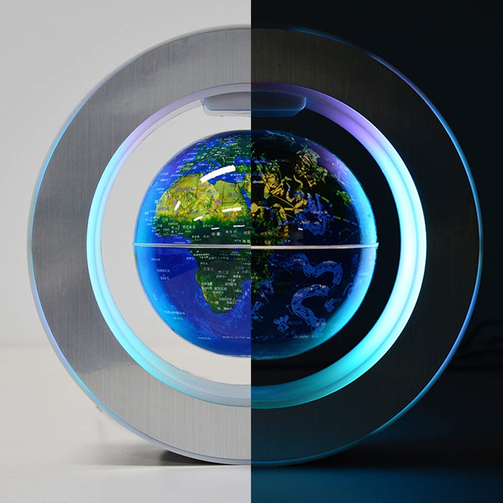 YANGHX Magnetic Levitation World Map with Constellations — 6-Inch LED Hover Globe