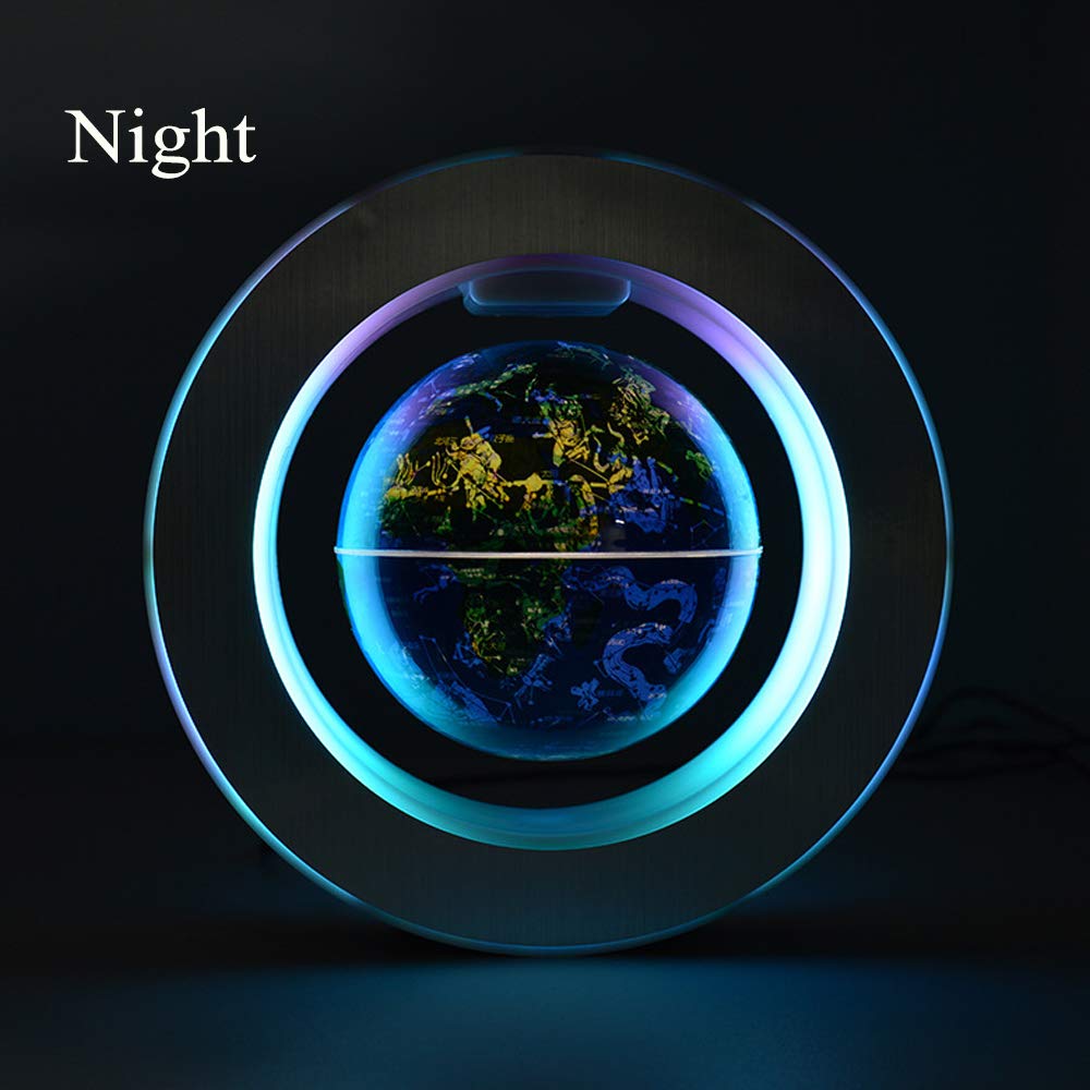 YANGHX Magnetic Levitation World Map with Constellations — 6-Inch LED Hover Globe