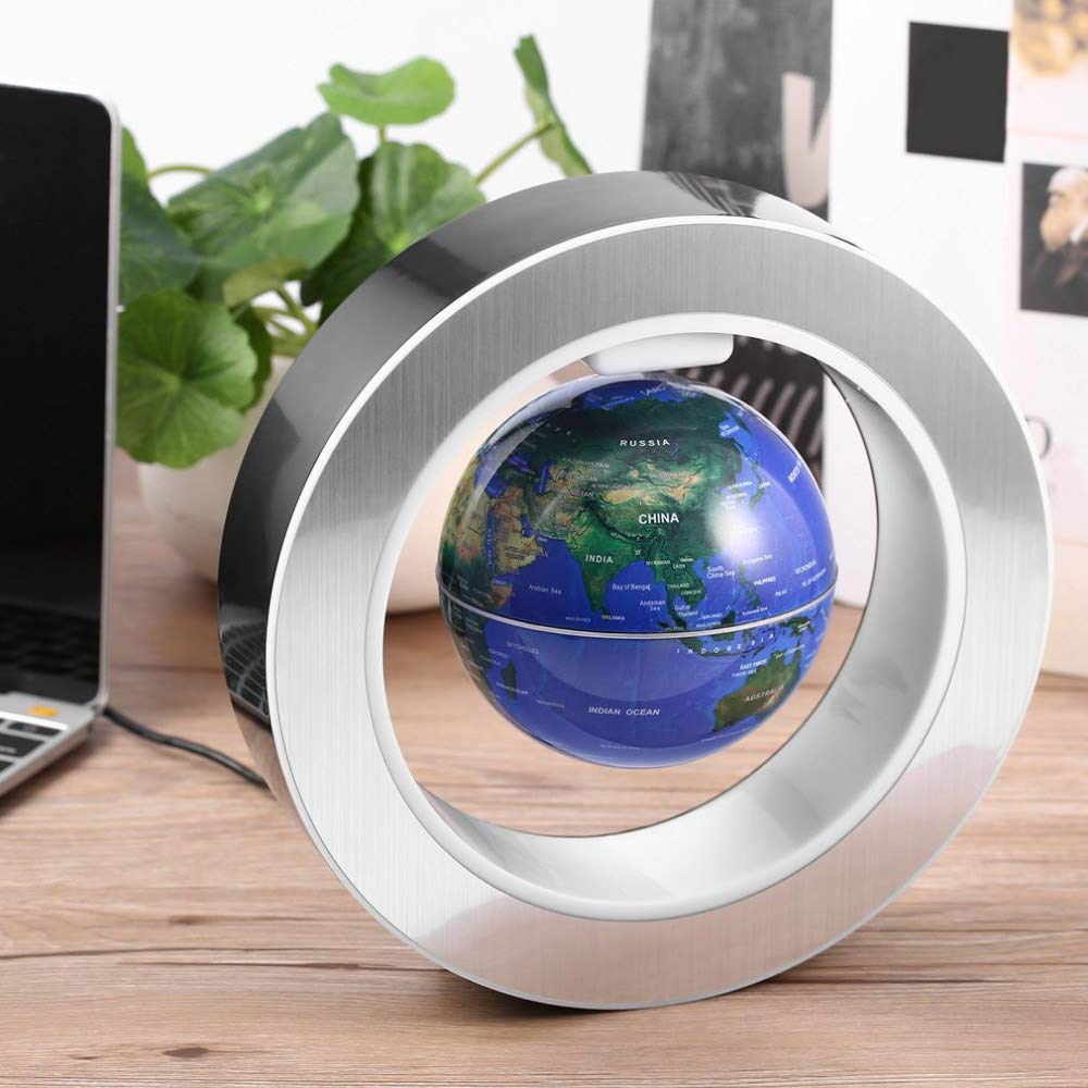 YANGHX Magnetic Levitation World Map with Constellations — 6-Inch LED Hover Globe