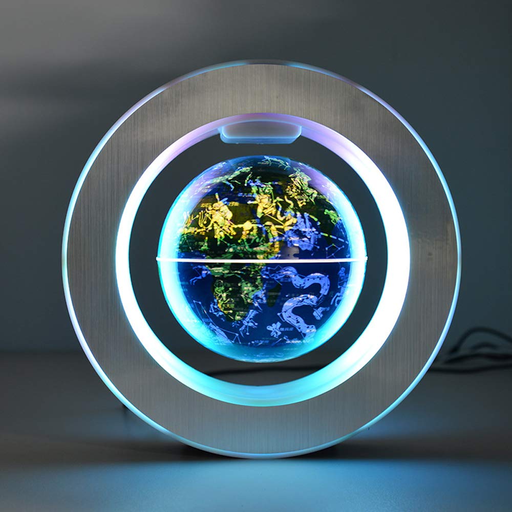 YANGHX Magnetic Levitation World Map with Constellations — 6-Inch LED Hover Globe