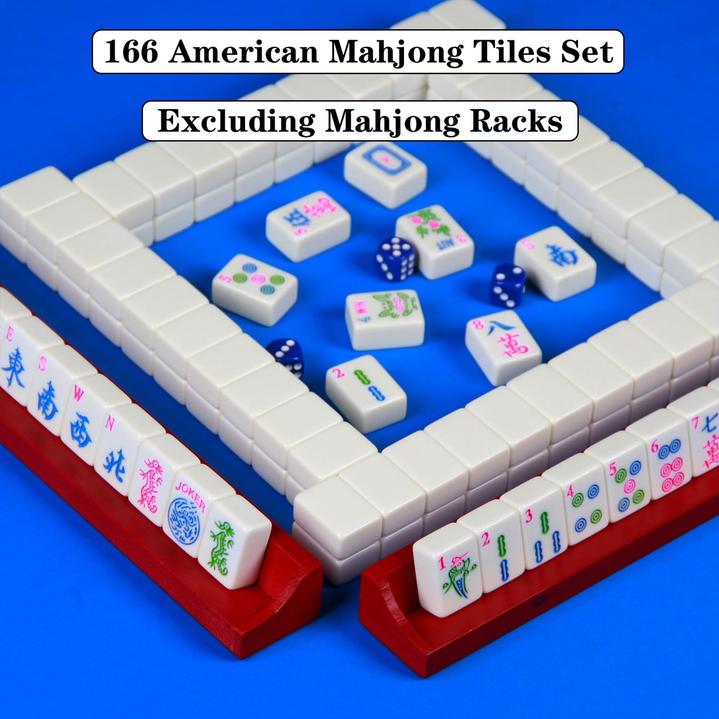 YANMEIYA American Mahjong Set 166 Tiles — 1.2-Inch Mahjong Game
