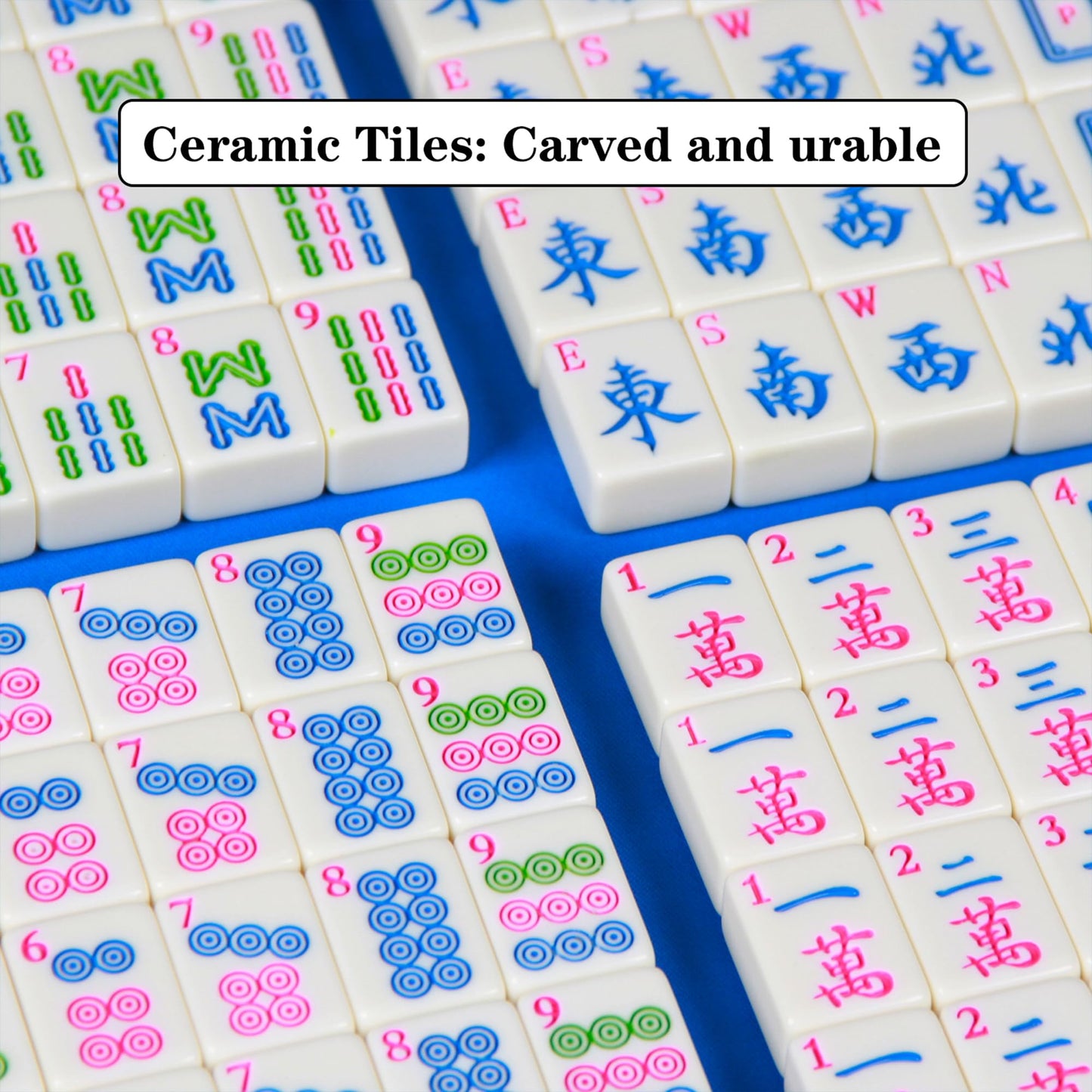 YANMEIYA American Mahjong Set 166 Tiles — 1.2-Inch Mahjong Game