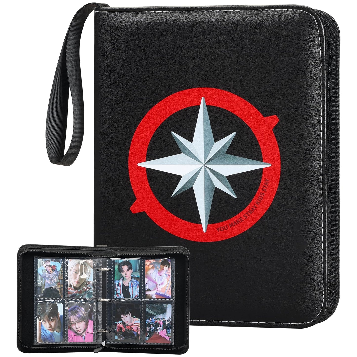 Yanmzmin Stray Photocards Binder — 400-Pocket PU Leather Photo Card Album for Stay Fans