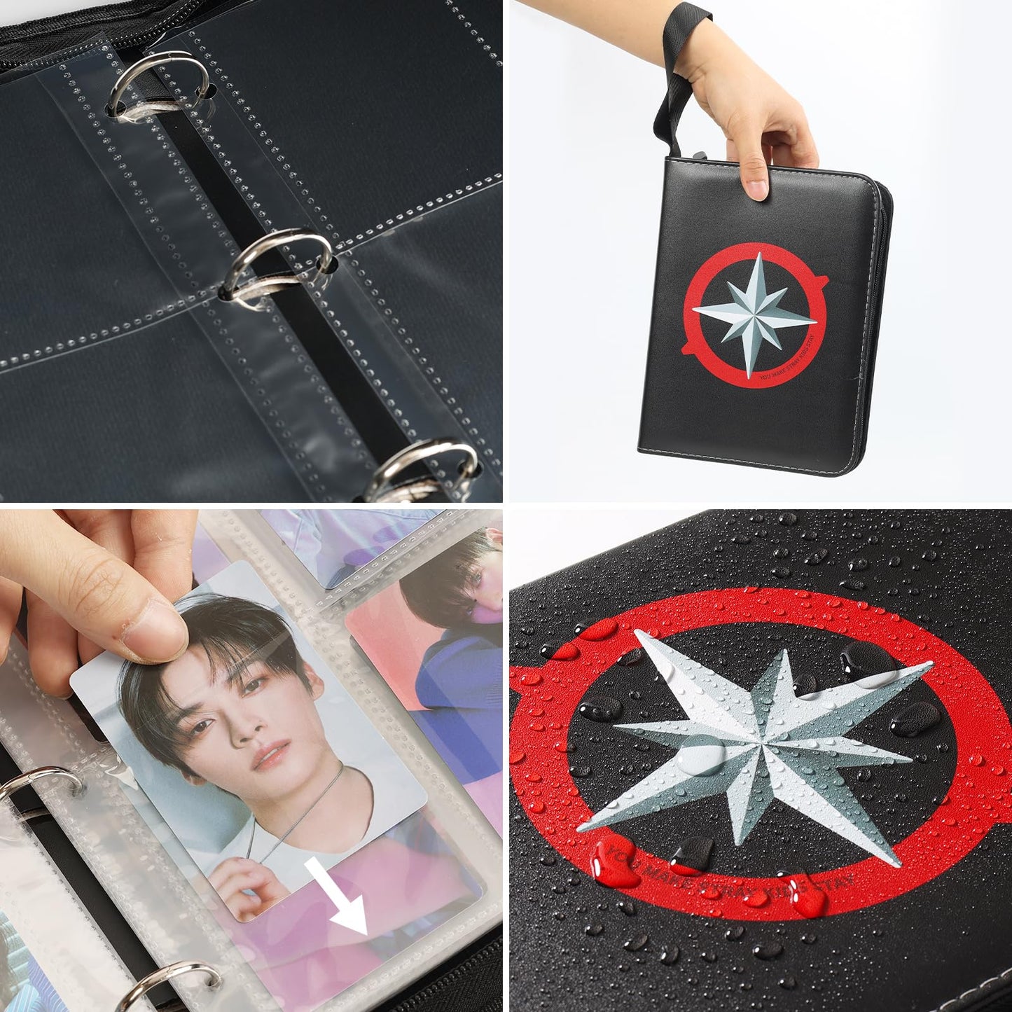 Yanmzmin Stray Photocards Binder — 400-Pocket PU Leather Photo Card Album for Stay Fans