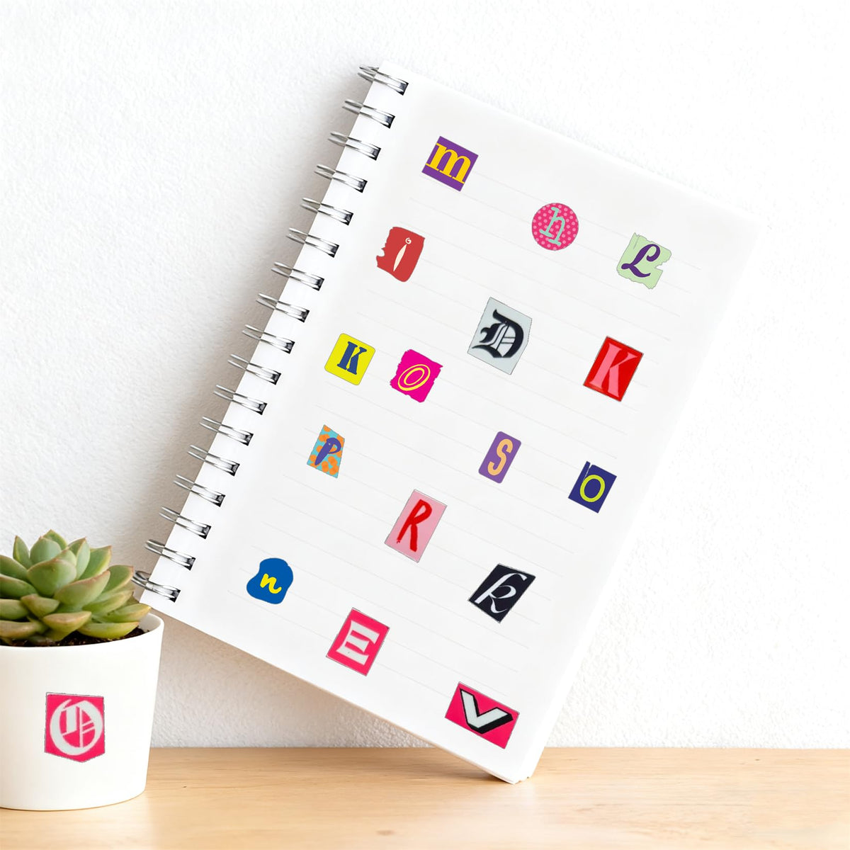 Yanroom 1665pcs Vintage Alphabet Stickers – 8x10in Scrapbooking Letters for Journaling & DIY