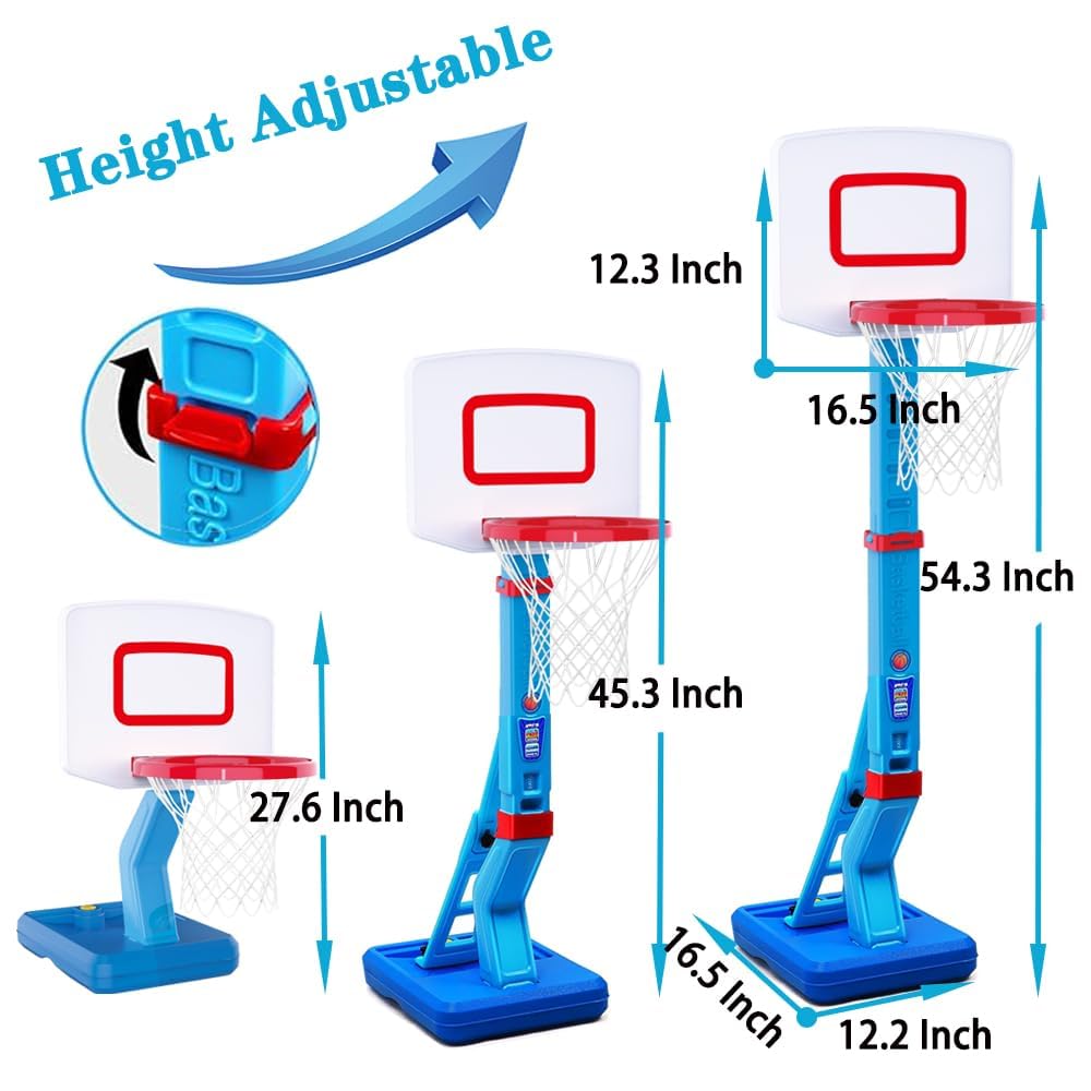 YAOASEN Toddler Basketball Hoop – Adjustable, Portable Indoor/Outdoor Poolside Play