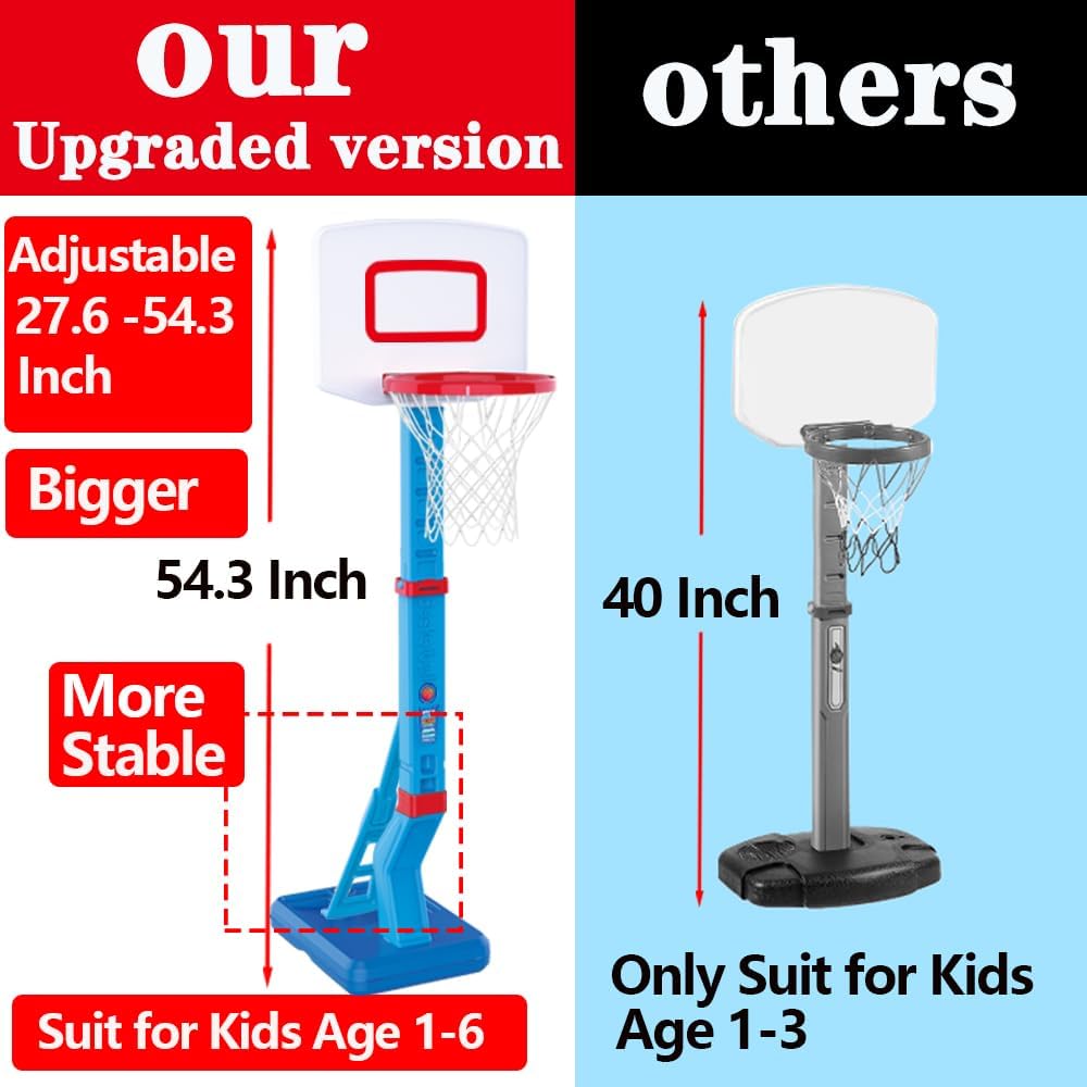 YAOASEN Toddler Basketball Hoop – Adjustable, Portable Indoor/Outdoor Poolside Play