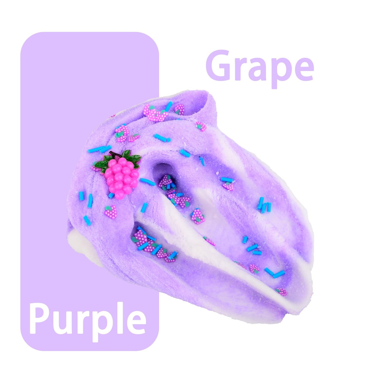 Yaobilei 2 Pack Cloud Slime Kit – Pink Pitaya & Purple Grape Slime with Charms