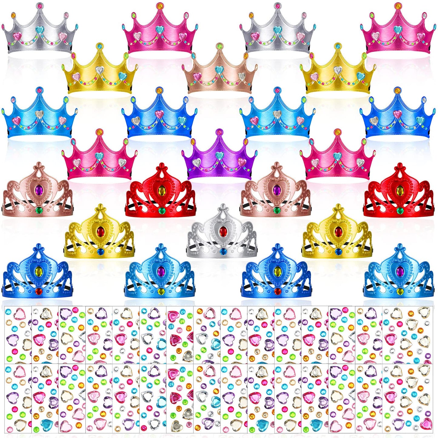 Yaomiao 66 Pieces Foam Princess Tiaras – DIY Crowns for Kids Parties & Craft Favors