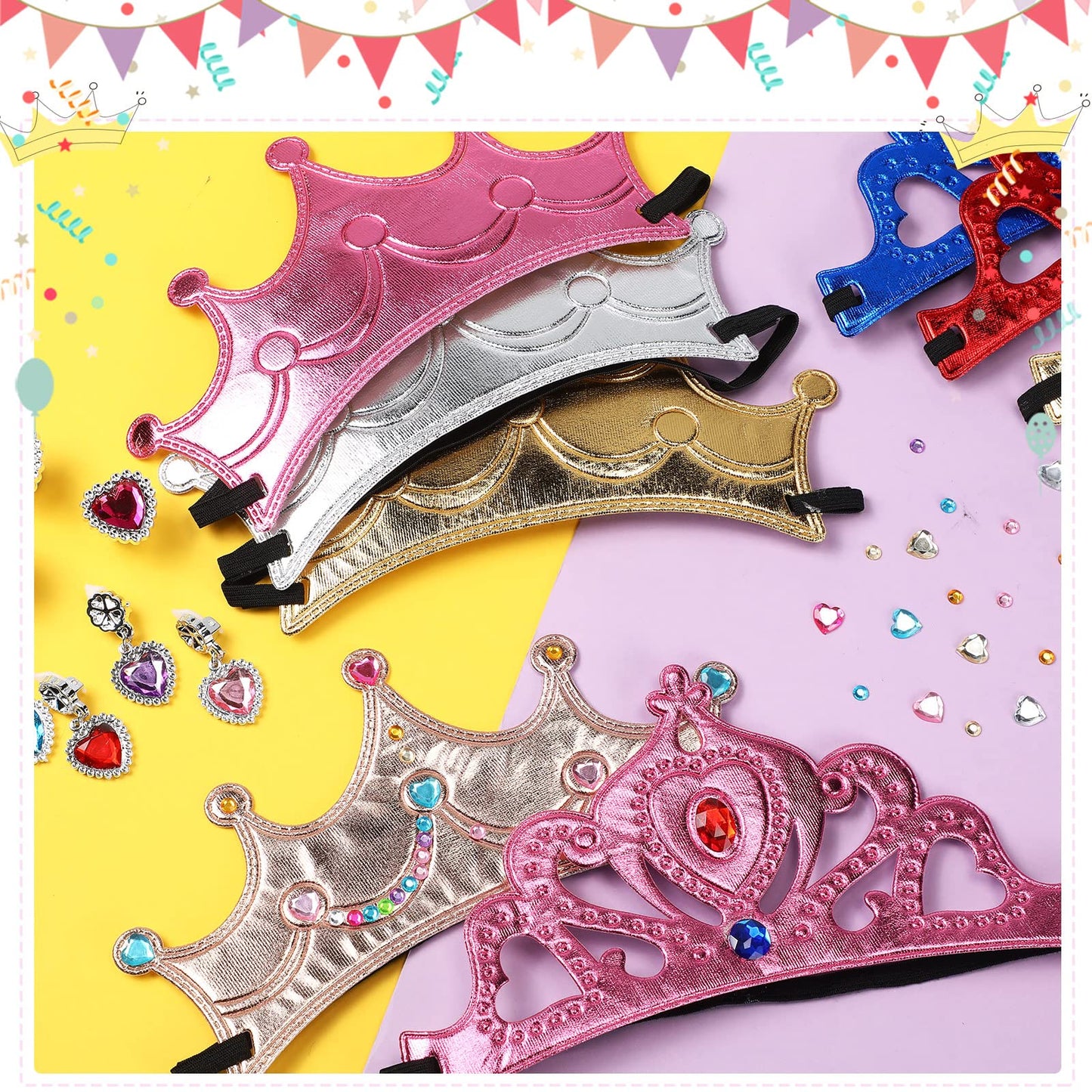 Yaomiao 66 Pieces Foam Princess Tiaras – DIY Crowns for Kids Parties & Craft Favors
