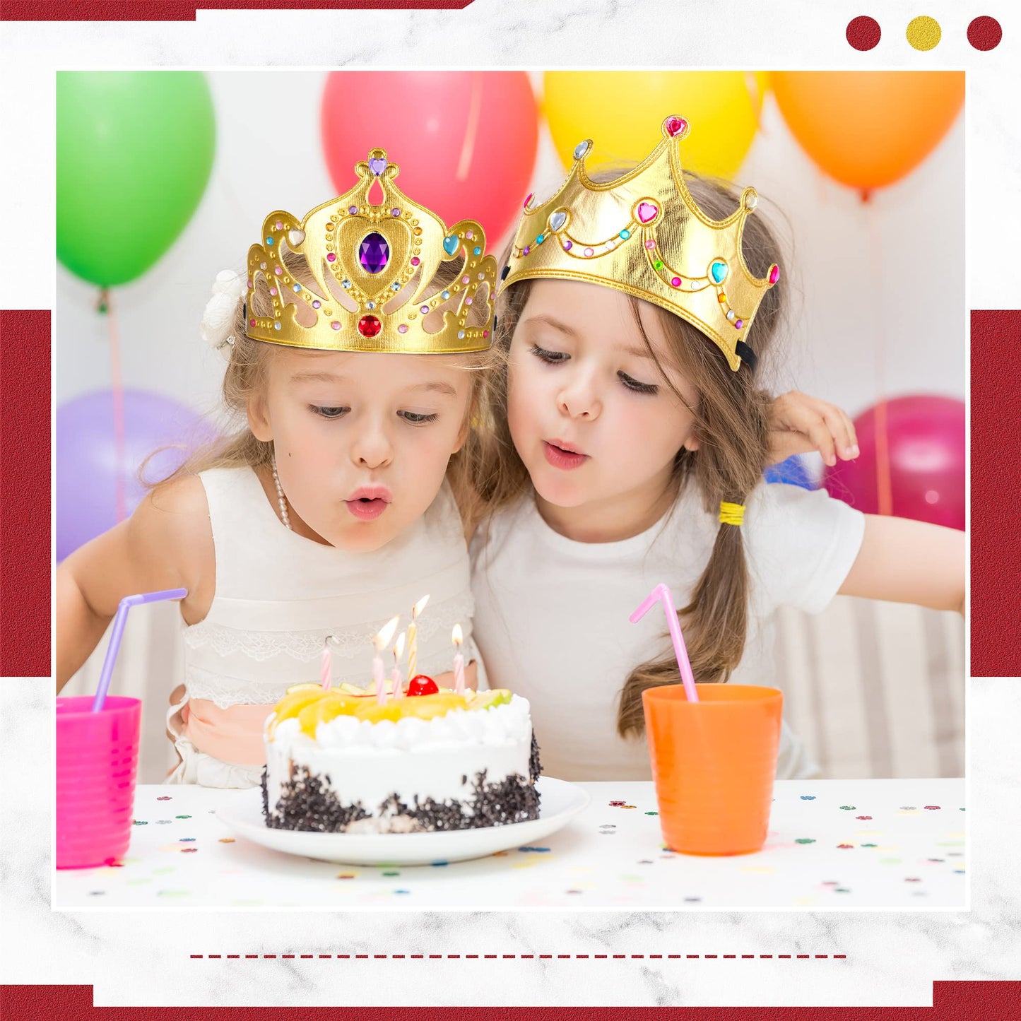 Yaomiao 44 Pcs Birthday Foam Crowns for Kids – DIY Crown Kit with Diamond Stickers