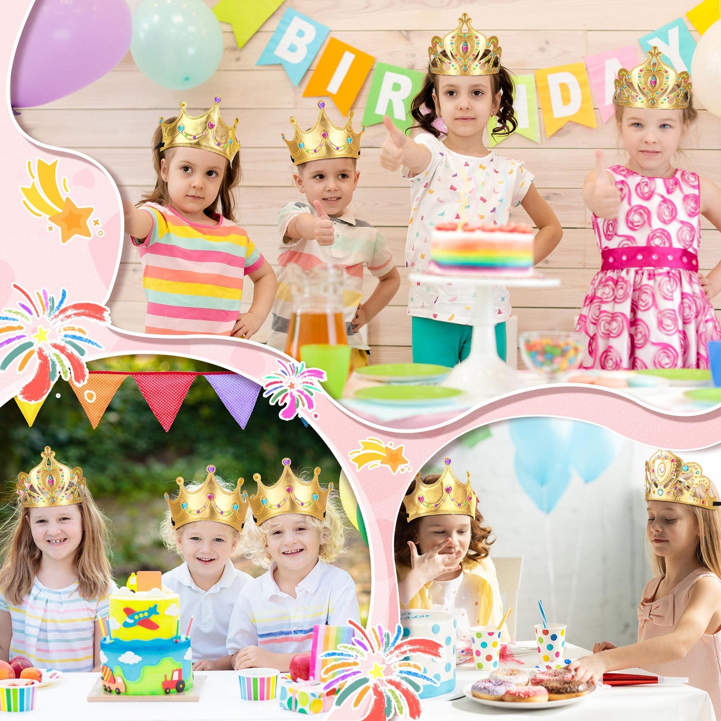 Yaomiao 66-Piece Foam Princess Tiaras DIY Crowns Kit – Gold