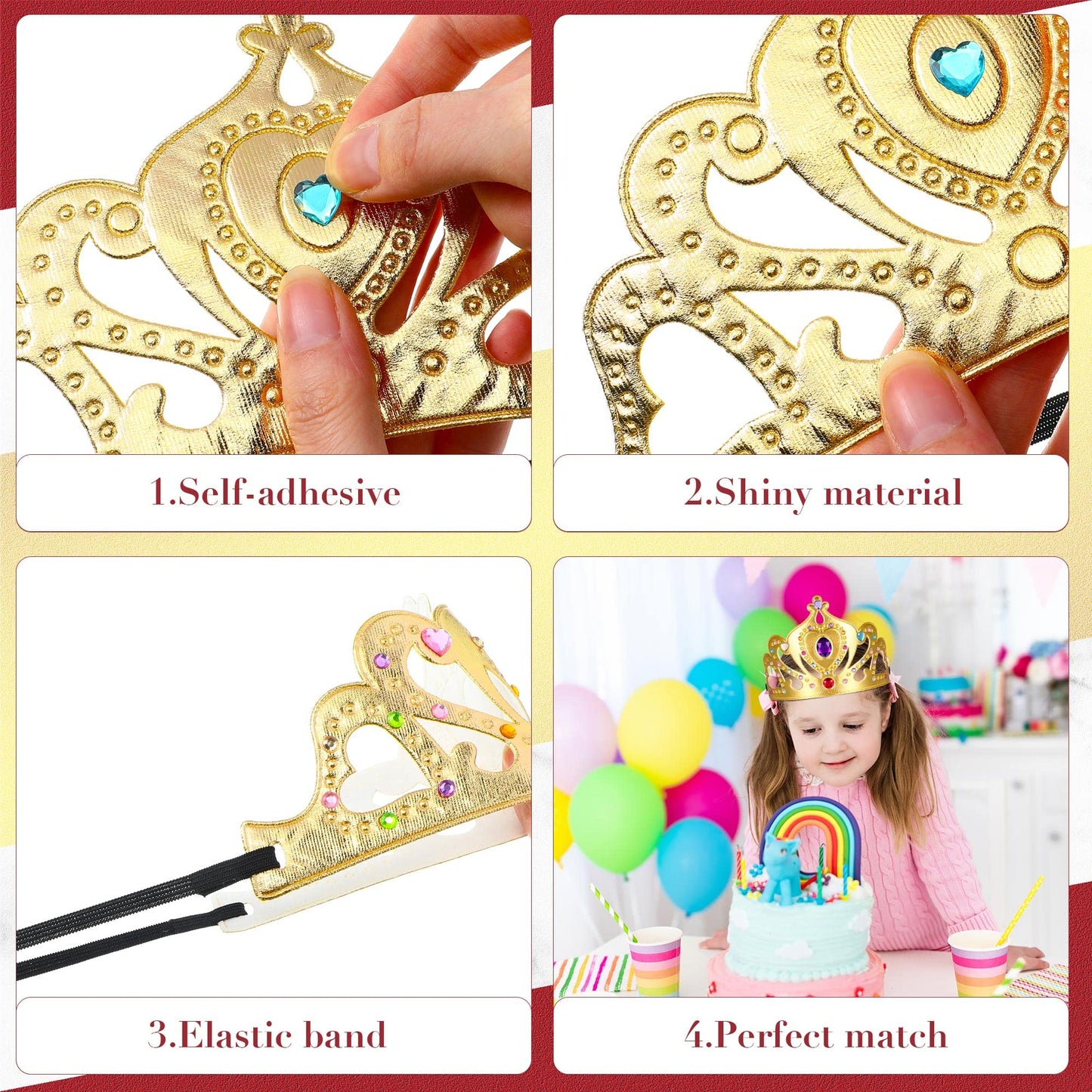 Yaomiao 44 Pcs Birthday Foam Crowns for Kids – DIY Crown Kit with Diamond Stickers