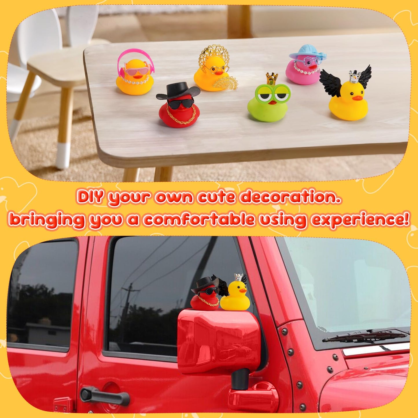 YAORISE 58Pcs Cute Rubber Duck Accessories Kit for 2-Inch Ducks – Hats, Glasses & More