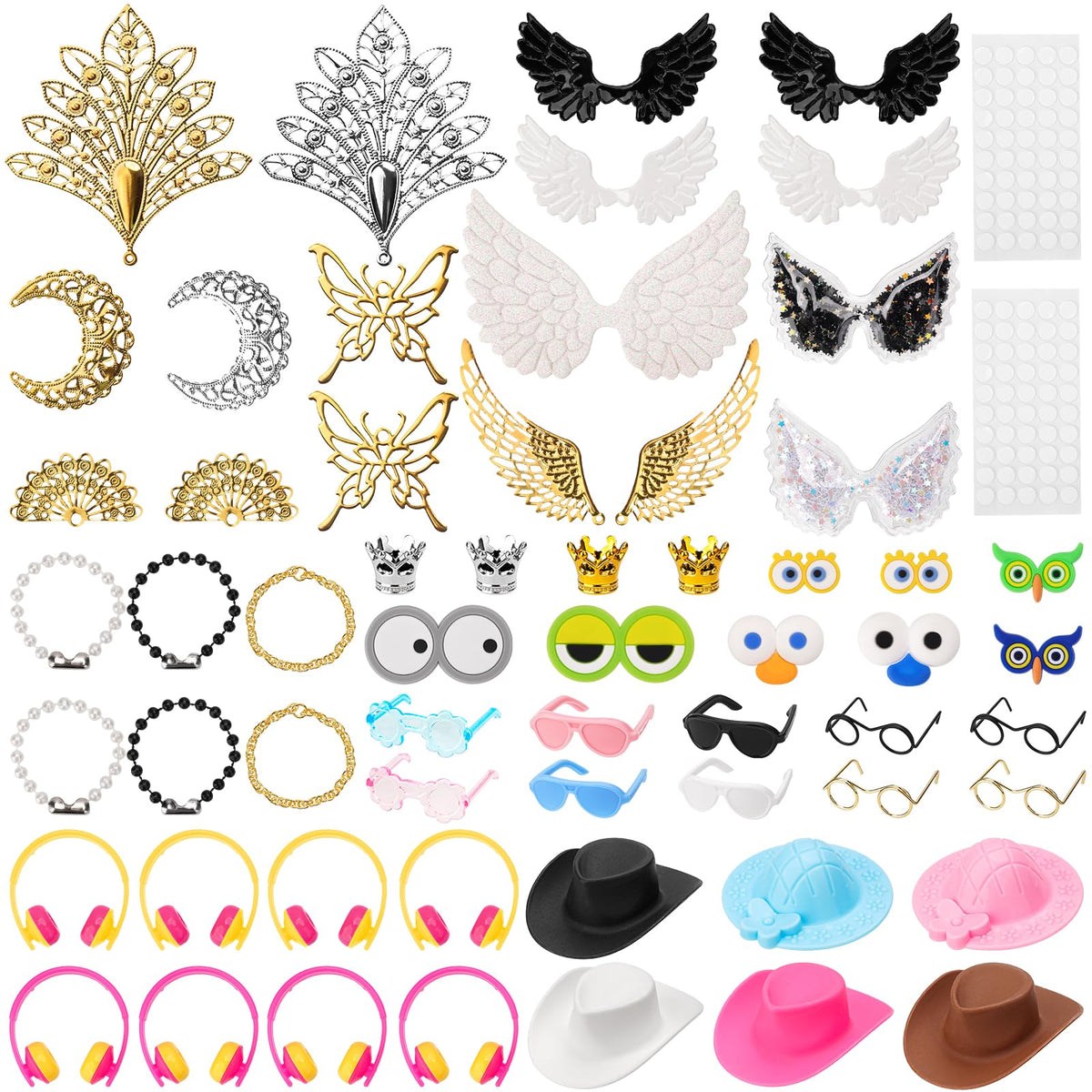 YAORISE 58Pcs Cute Rubber Duck Accessories Kit for 2-Inch Ducks – Hats, Glasses & More