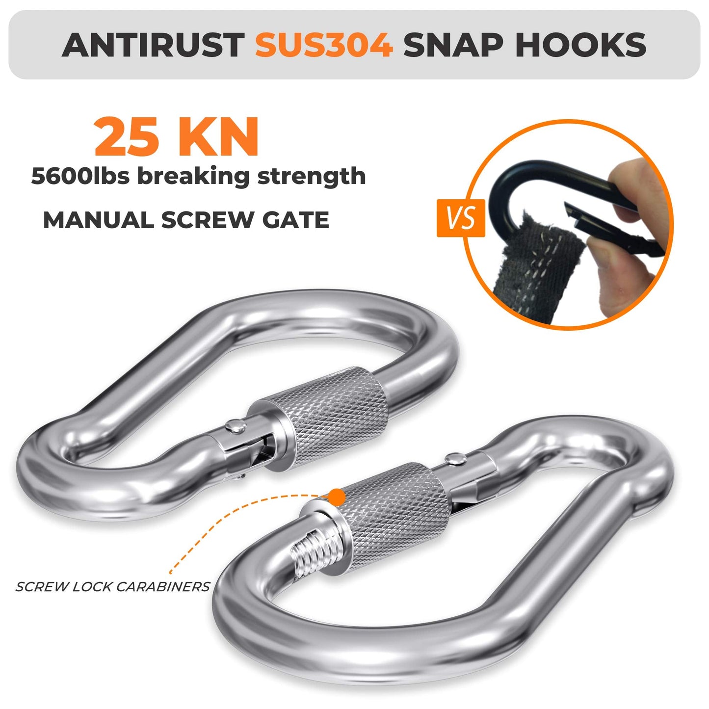 YARKOR Swing Swivel — 360° Safety Rotational Device, 30KN Capacity for Swings & Aerial Arts