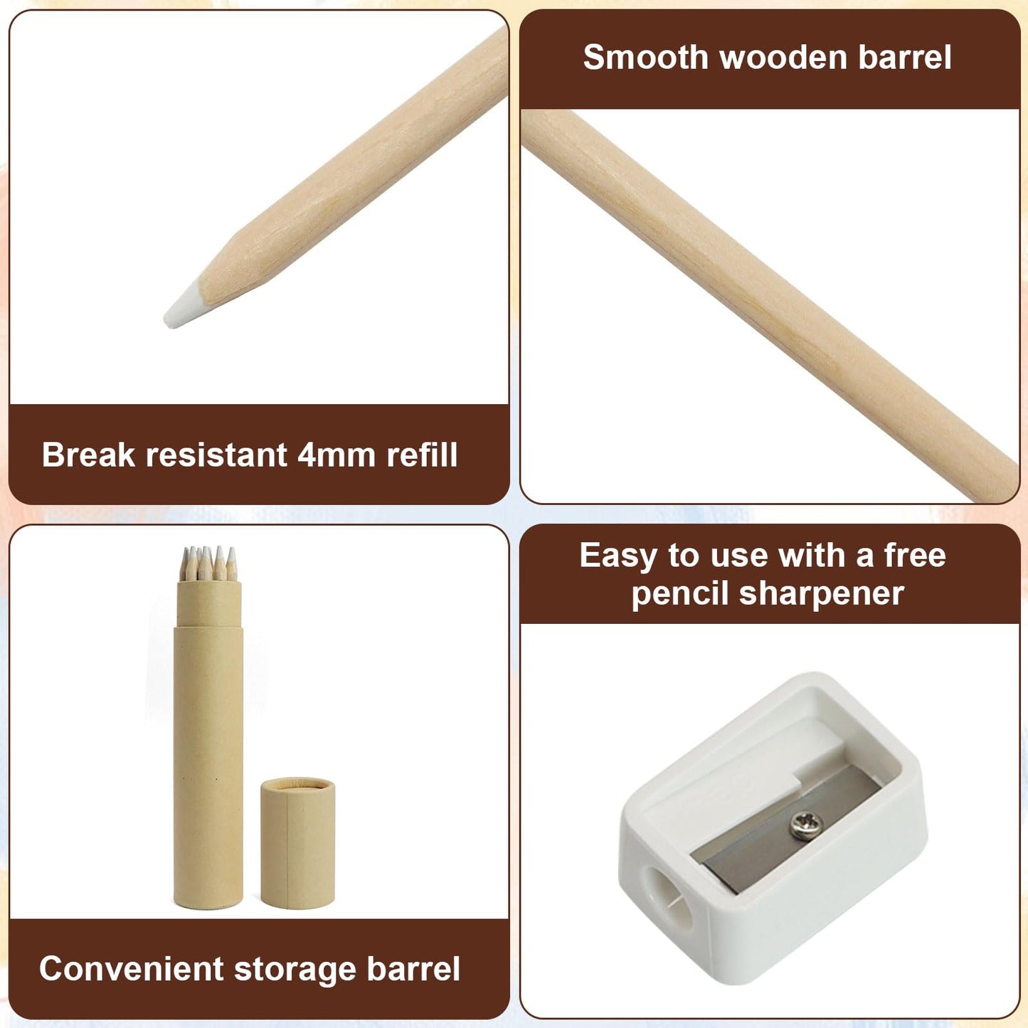 Yasdyri White Chalk Pencil 10-Pack – Drawing, Sketching & Blending for Beginners & Artists