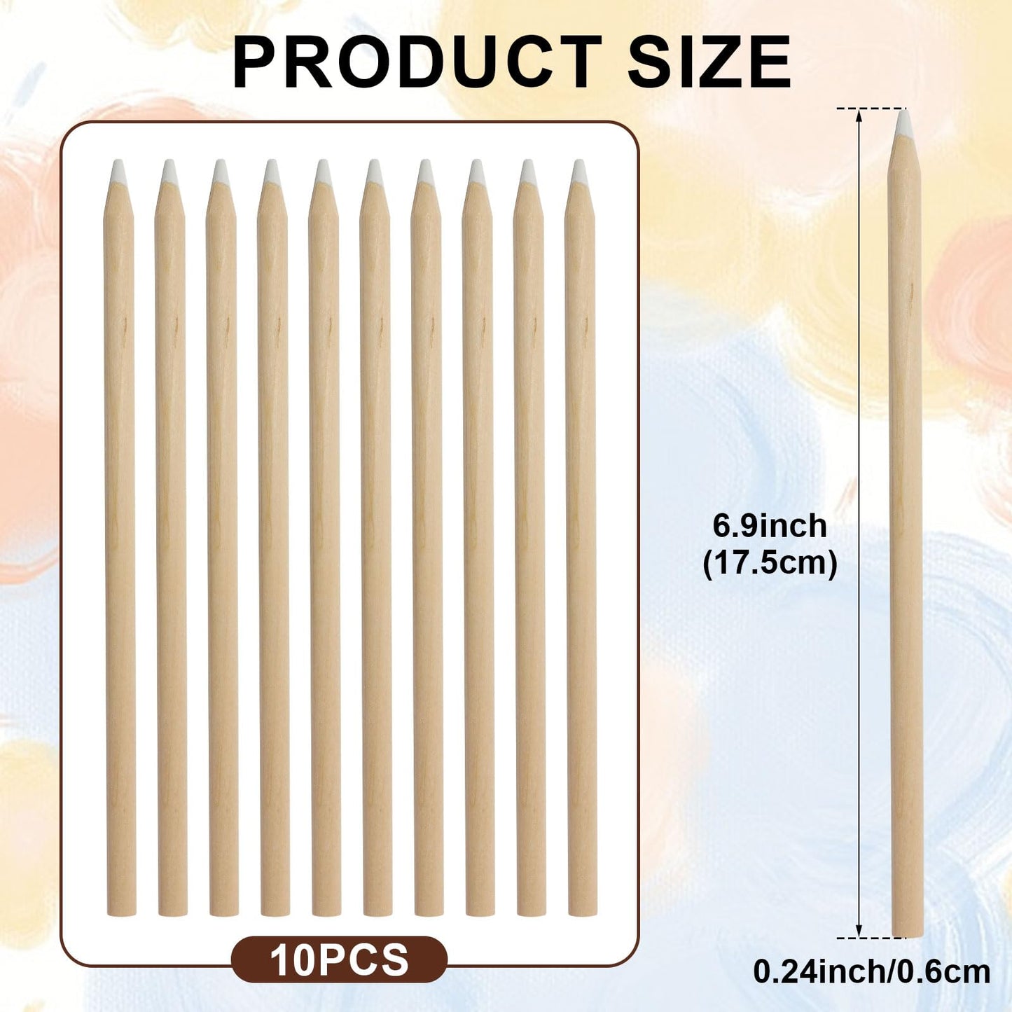 Yasdyri White Chalk Pencil 10-Pack – Drawing, Sketching & Blending for Beginners & Artists