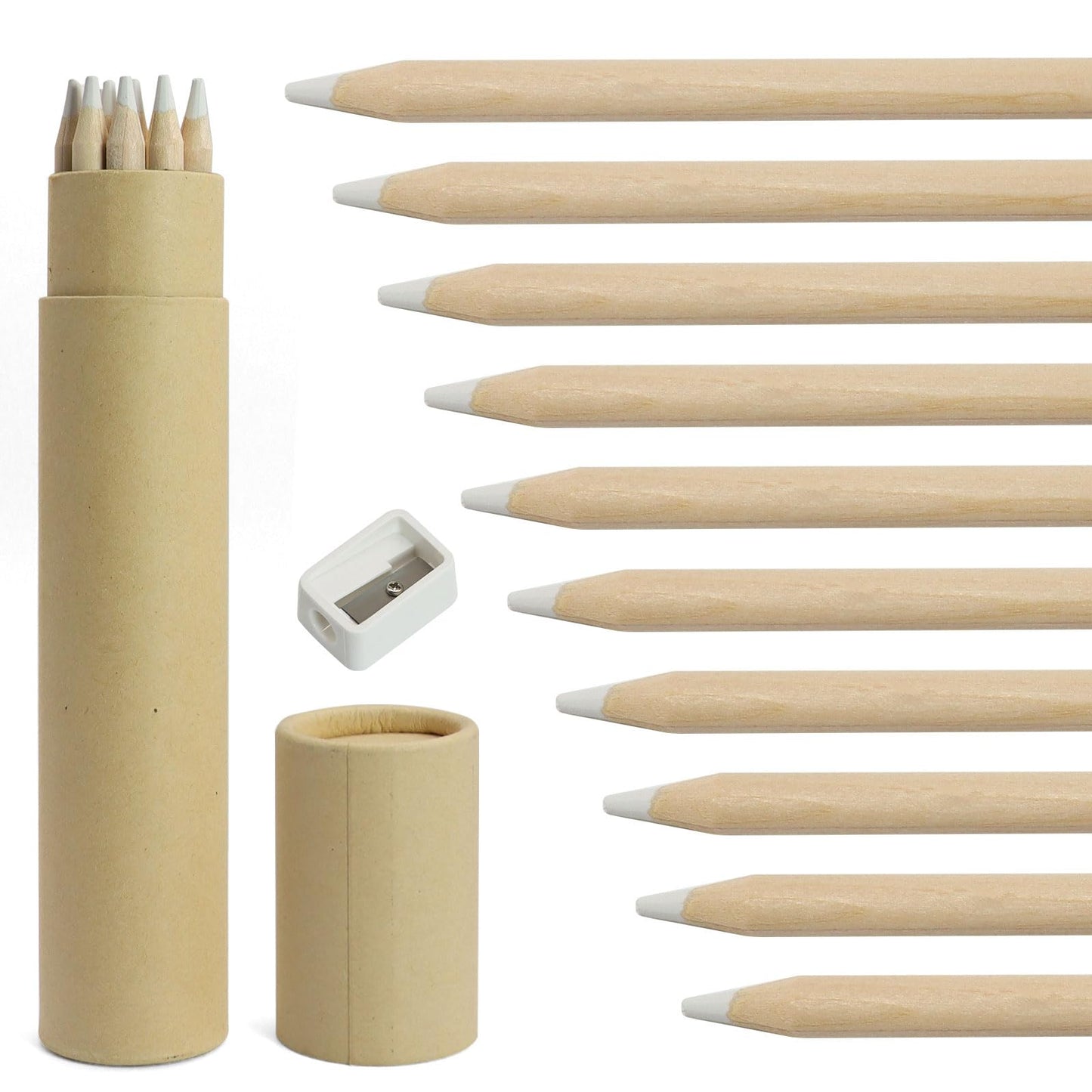 Yasdyri White Chalk Pencil 10-Pack – Drawing, Sketching & Blending for Beginners & Artists