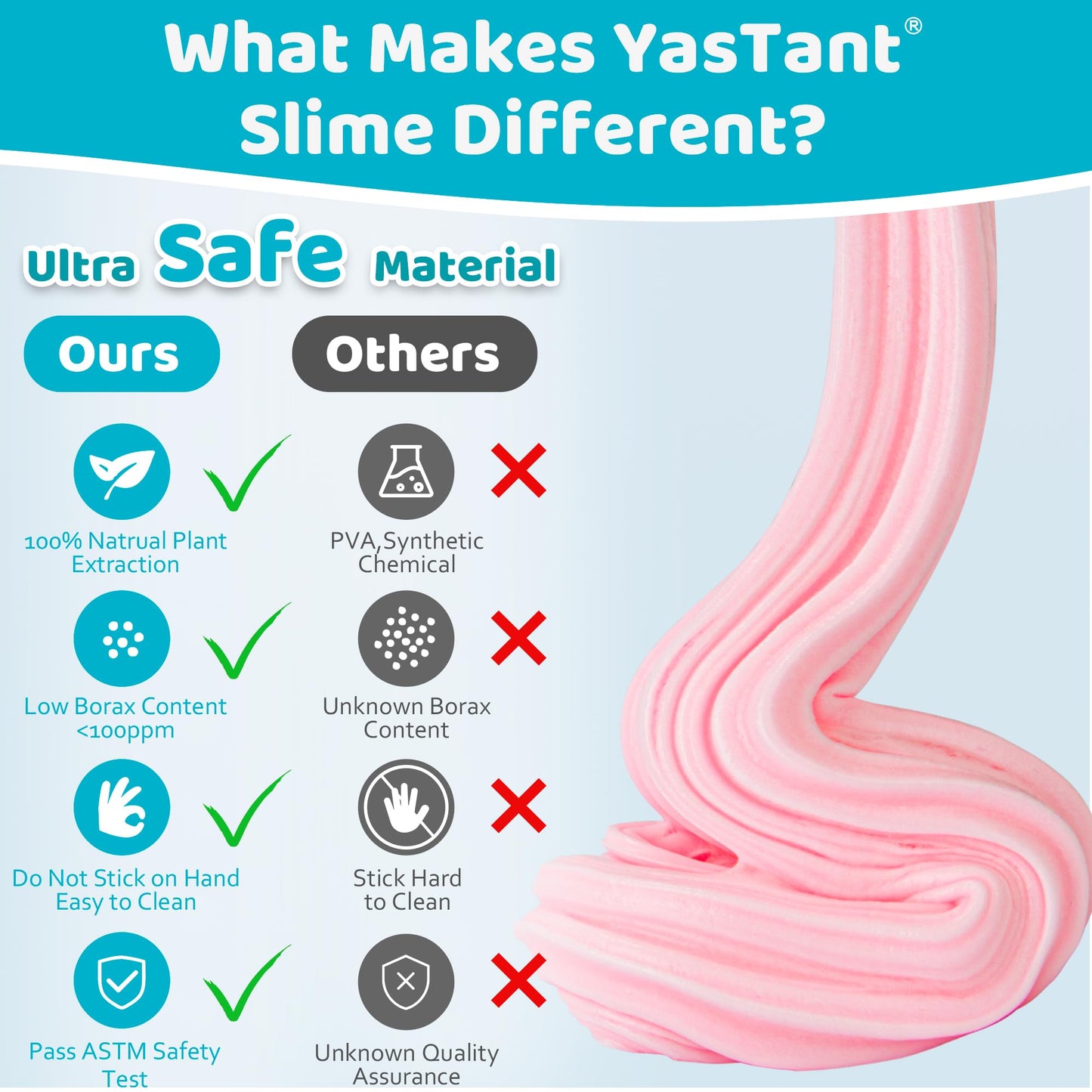 YasTant Slime Kit for Kids – Safe, Fluffy Butter Slime (6-Pack)