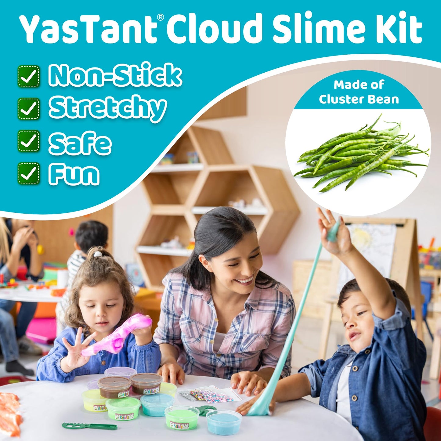 YasTant Slime Kit for Kids – Safe, Fluffy Butter Slime (6-Pack)