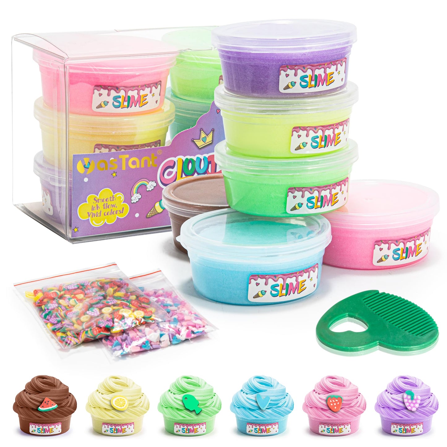 YasTant Slime Kit for Kids – Safe, Fluffy Butter Slime (6-Pack)