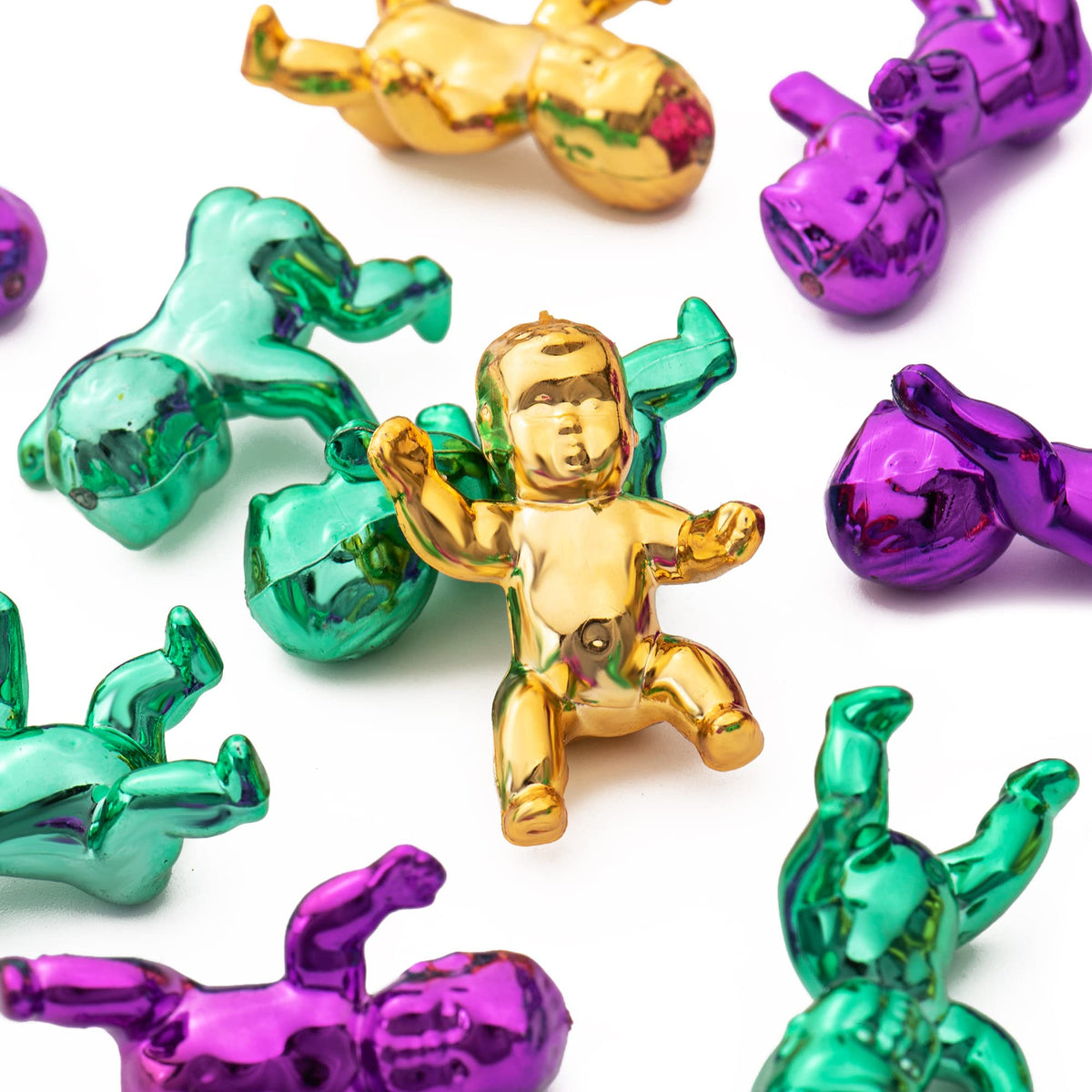 YAXINRUI King Cake Babies – 36 Mini Plastic Mardi Gras Figures for Cake, Ice Cubes & Party Fun