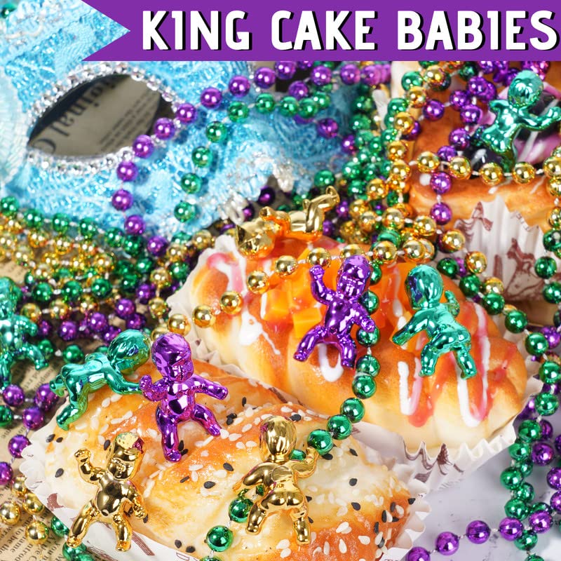 YAXINRUI King Cake Babies – 36 Mini Plastic Mardi Gras Figures for Cake, Ice Cubes & Party Fun