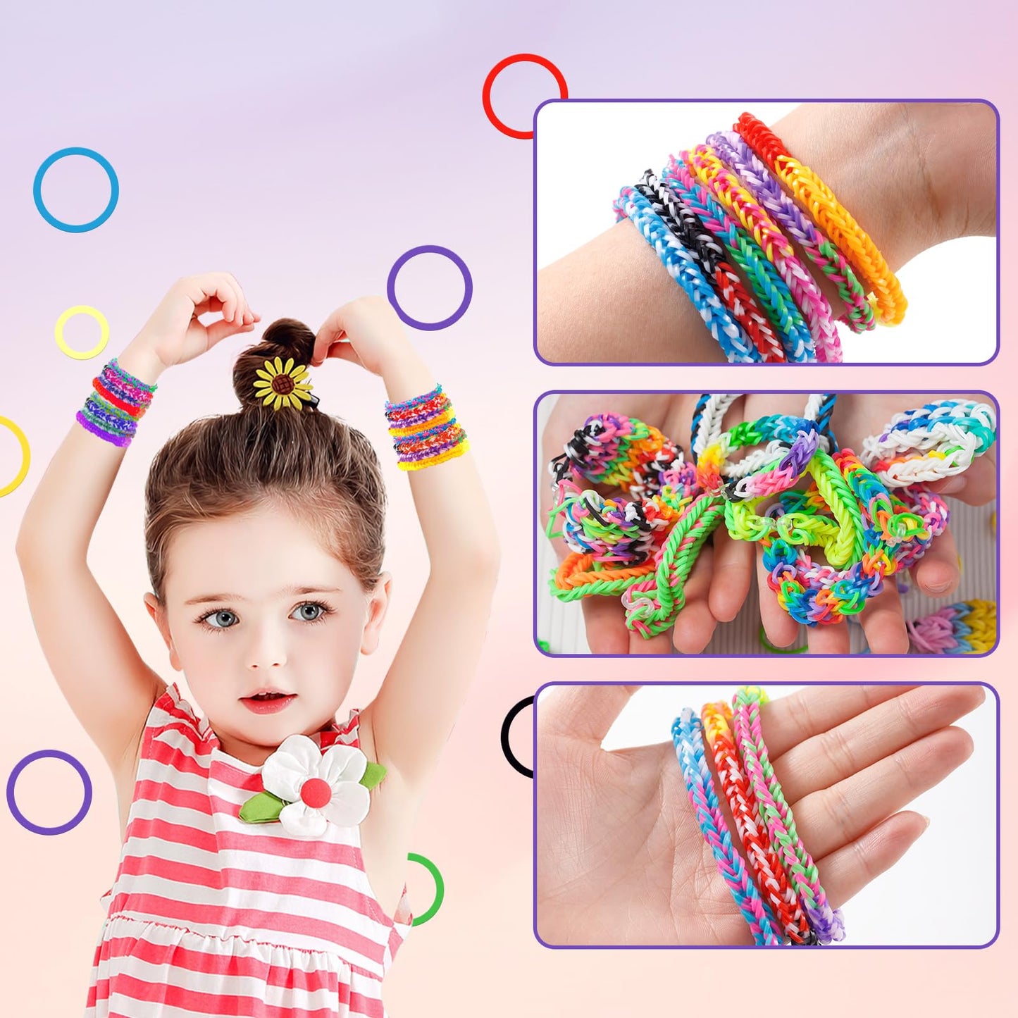 Ybxjges 3600+ Rubber Band Bracelet Kit – Loom Bracelet Making Kit for Kids & Teens