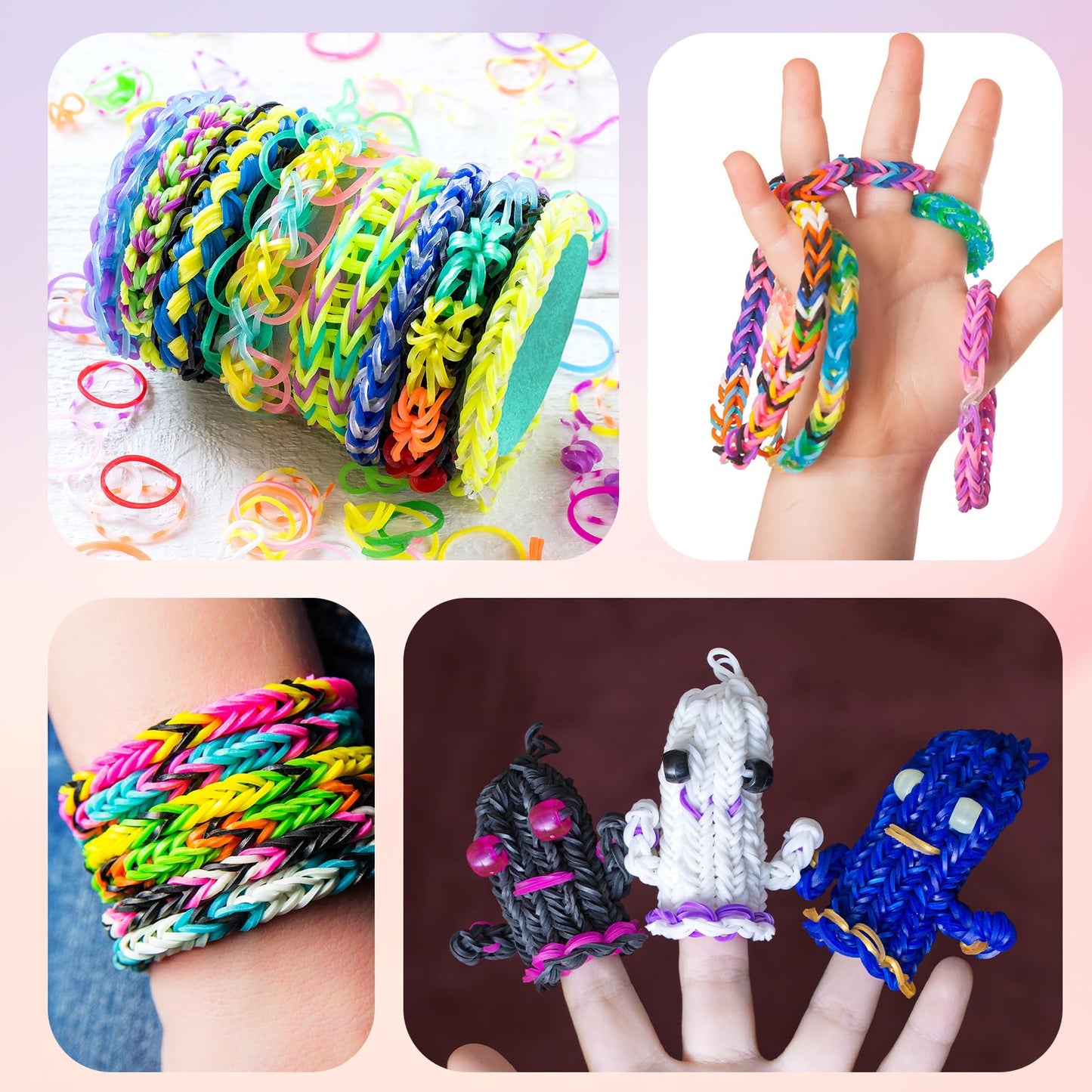 Ybxjges 3600+ Rubber Band Bracelet Kit – Loom Bracelet Making Kit for Kids & Teens