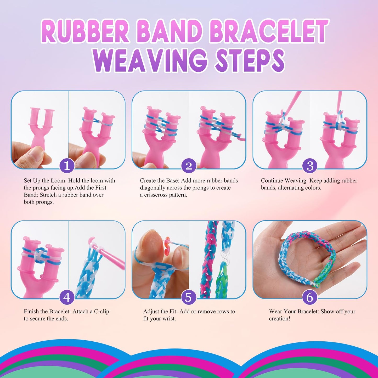 Ybxjges 3600+ Rubber Band Bracelet Kit – Loom Bracelet Making Kit for Kids & Teens