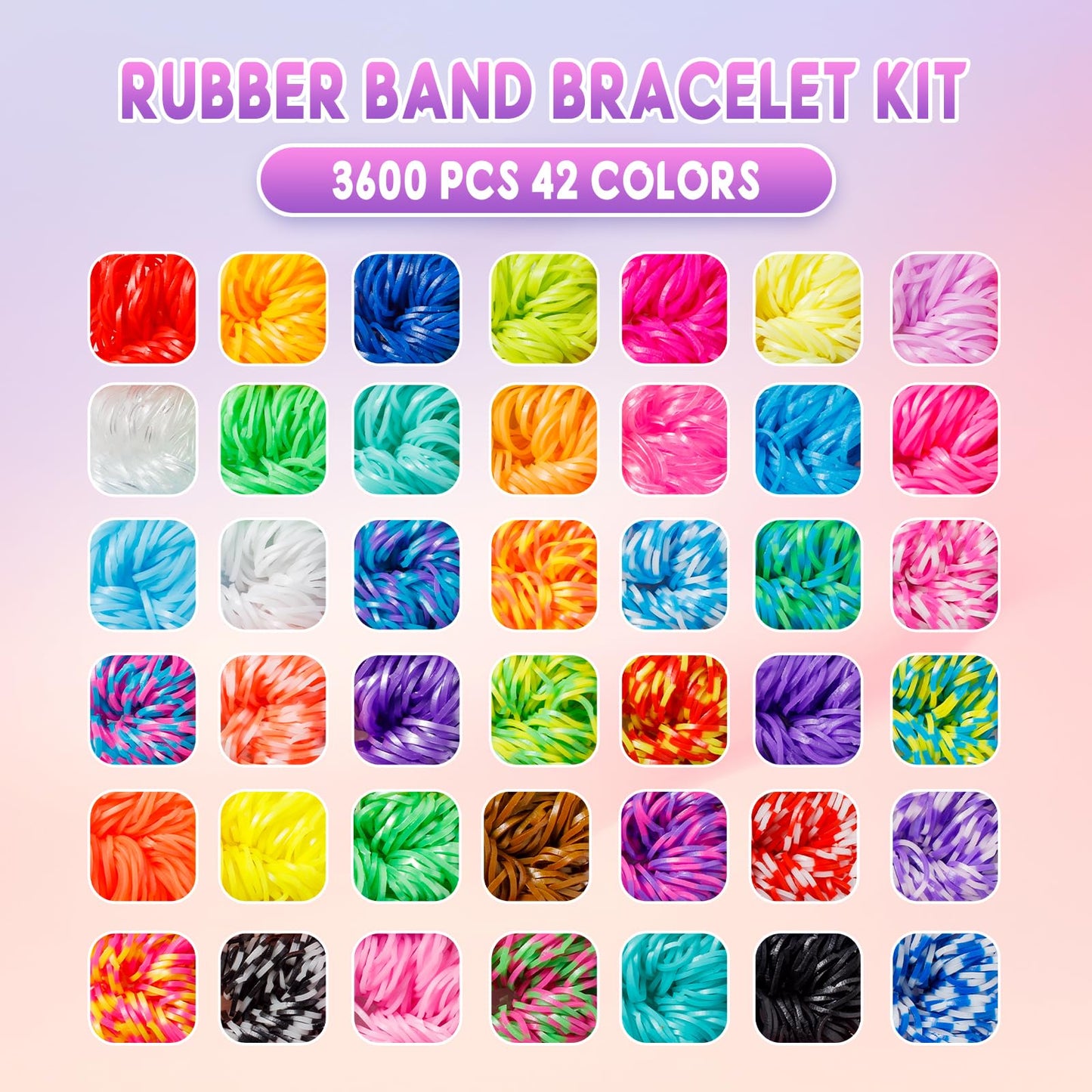 Ybxjges 3600+ Rubber Band Bracelet Kit – Loom Bracelet Making Kit for Kids & Teens