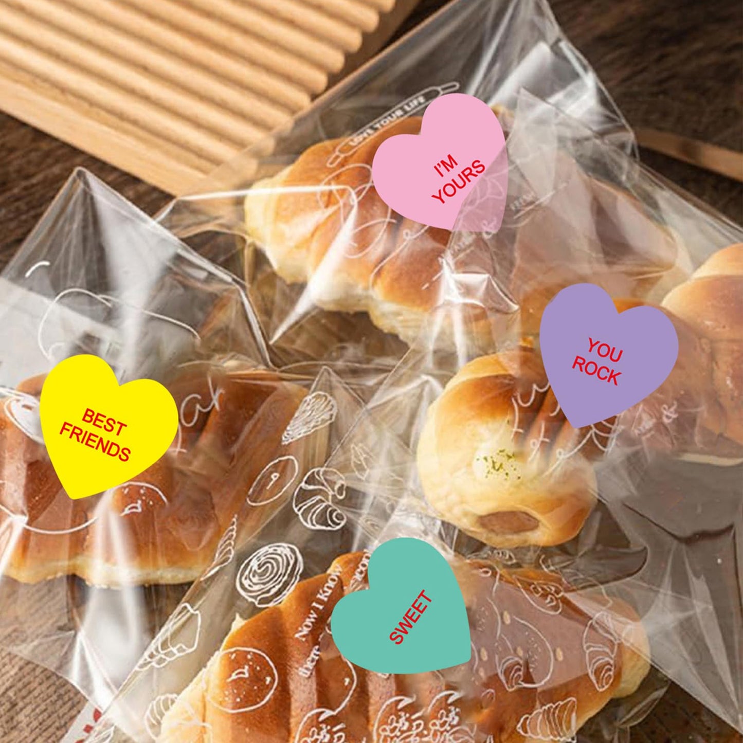 Ycfish 500 Pcs Funky Heart Roll Stickers – Valentine’s Day Love Labels for Gifts & Crafts