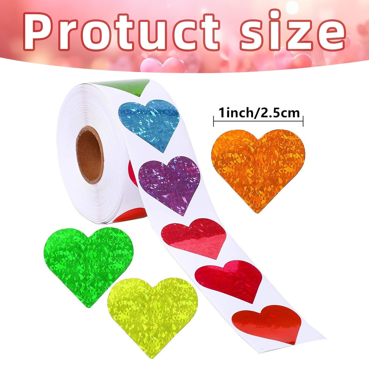 Ycfish 500 Pcs Funky Heart Stickers – Valentine Decor, Gift Labels & DIY Crafts