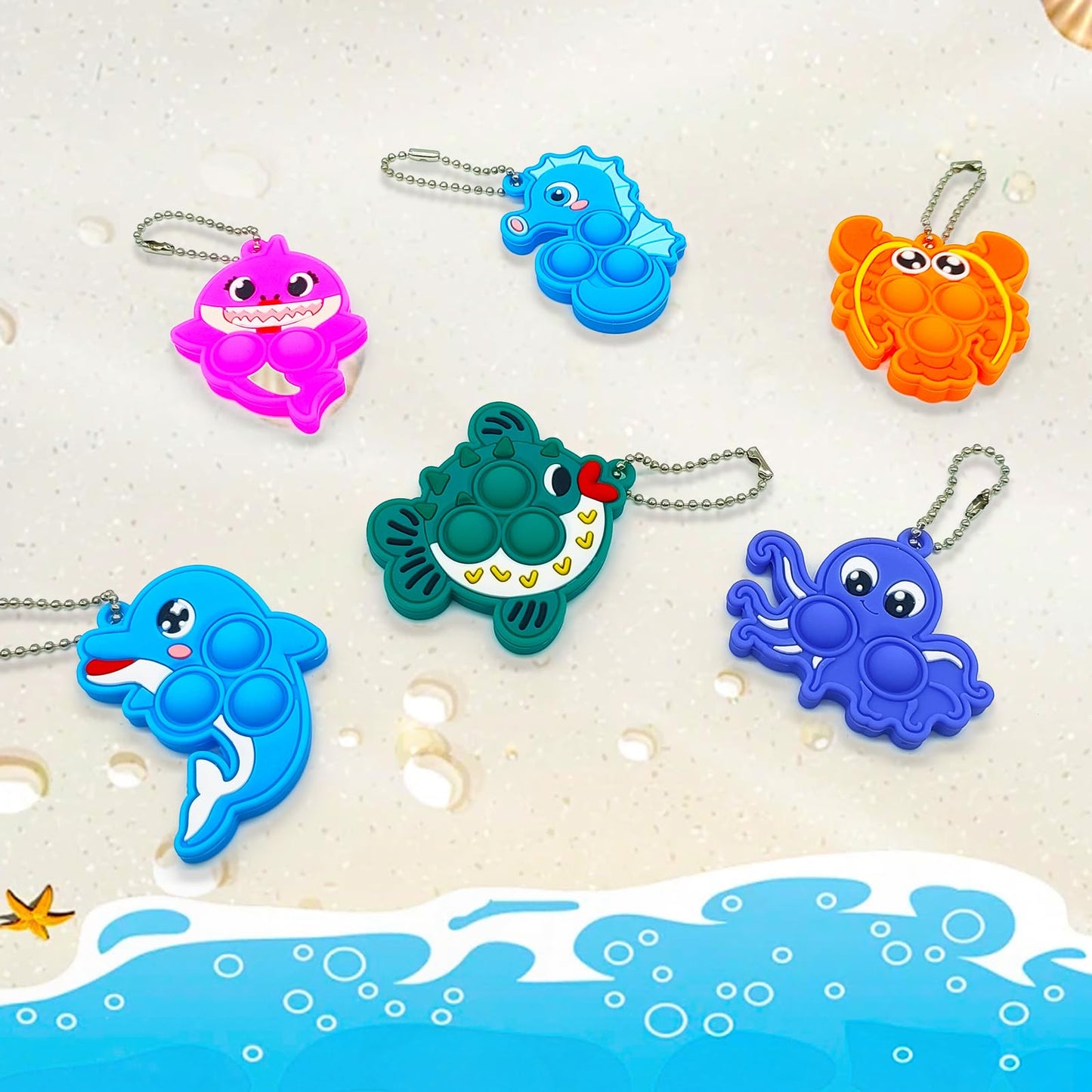 YCWKXJC Valentine's Day Cards for Kids - 24-Pack Non-Candy Ocean Animal Kit