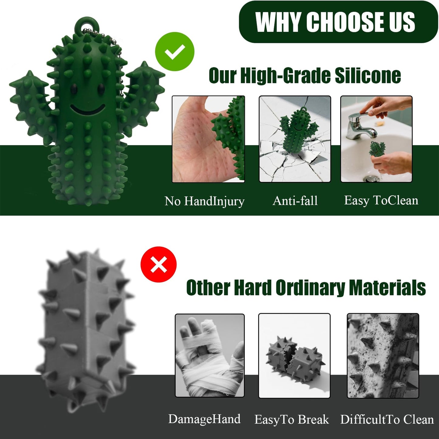 YCWKXJC Little Ouchies Spiky Cactus Fidget Toys – Anxiety Relief & Focus (2 Pack)