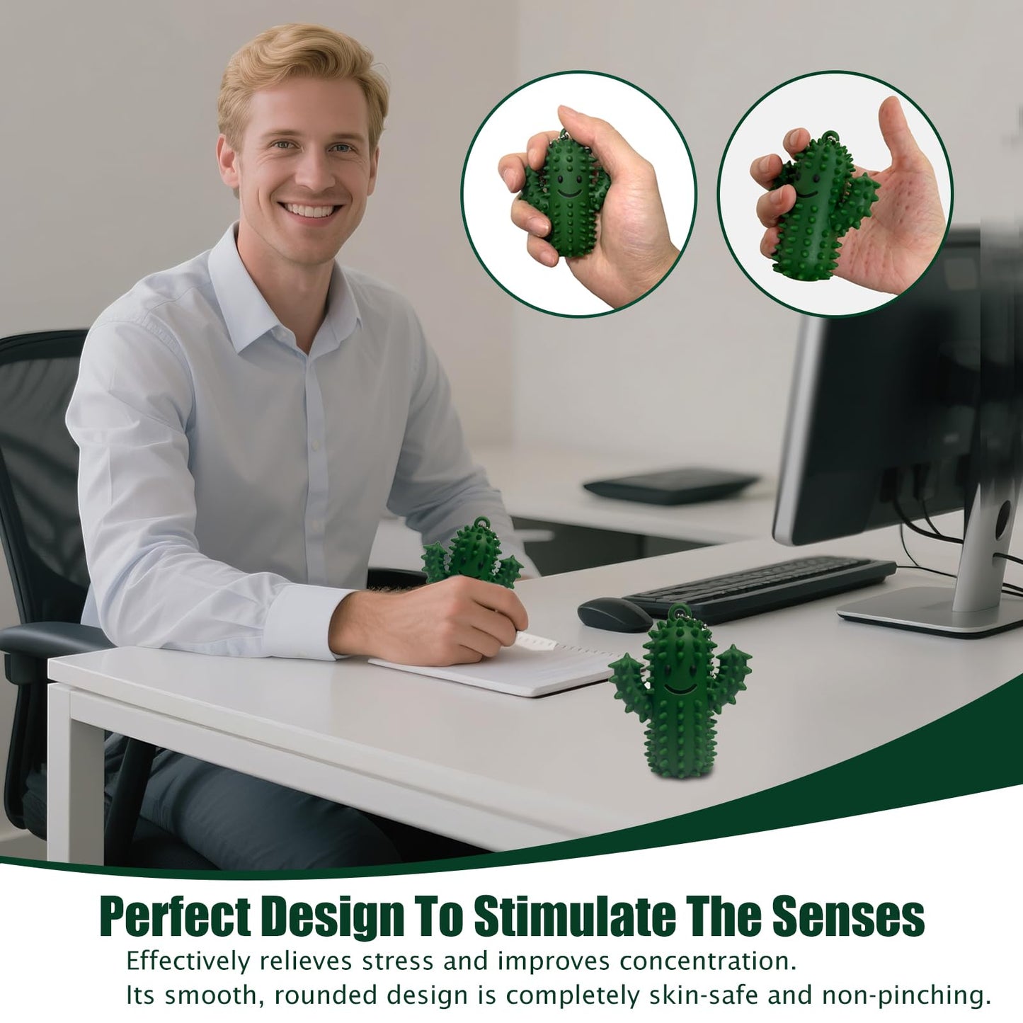 YCWKXJC Little Ouchies Spiky Cactus Fidget Toys – Anxiety Relief & Focus (2 Pack)