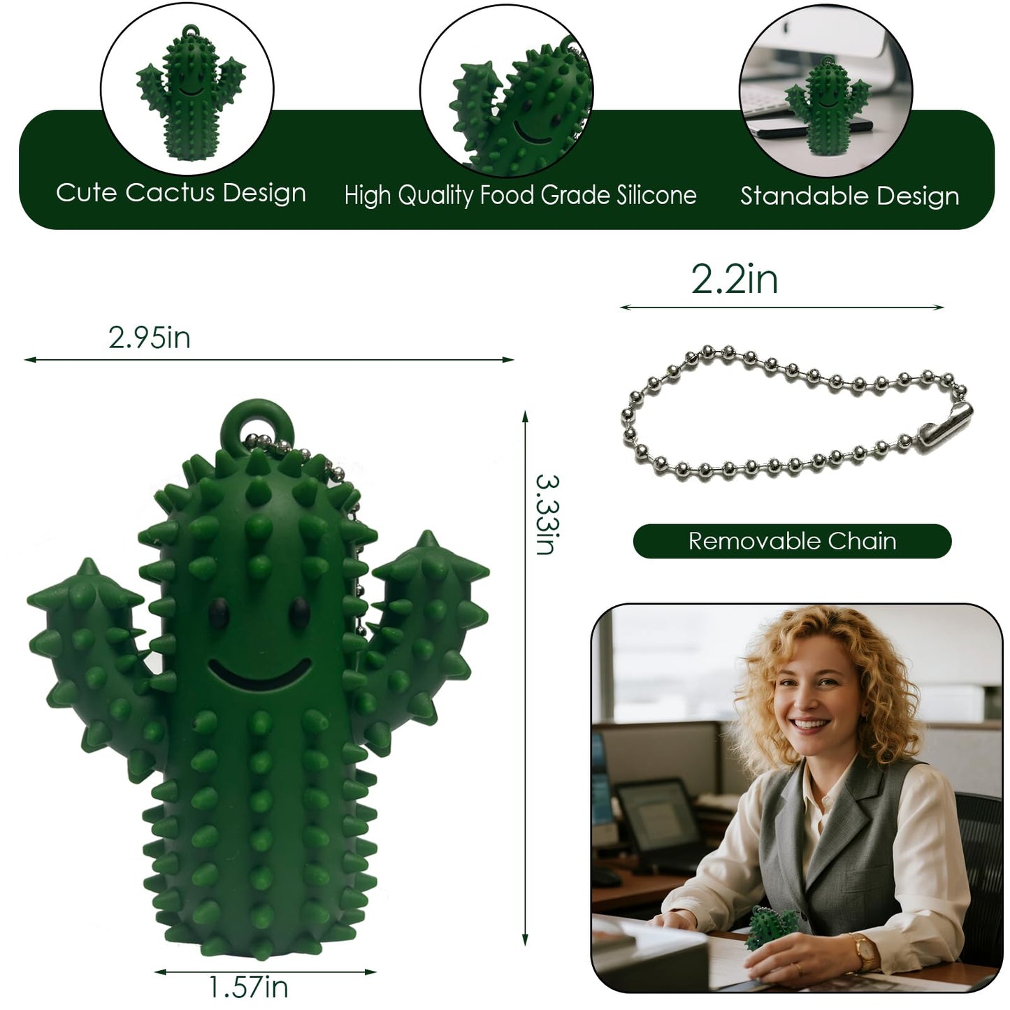 YCWKXJC Little Ouchies Spiky Cactus Fidget Toys – Anxiety Relief & Focus (2 Pack)