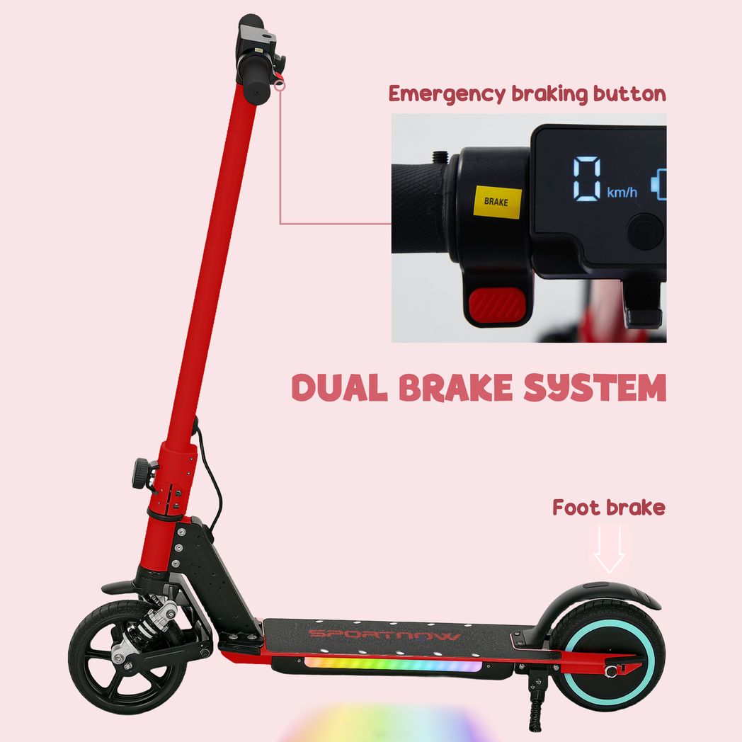SPORTNOW Folding Electric Scooter w/ LED Lights and Display
