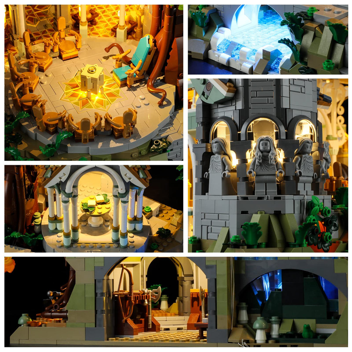 YEABRICKS LED Light Kit for LEGO 10316 Rivendell Model
