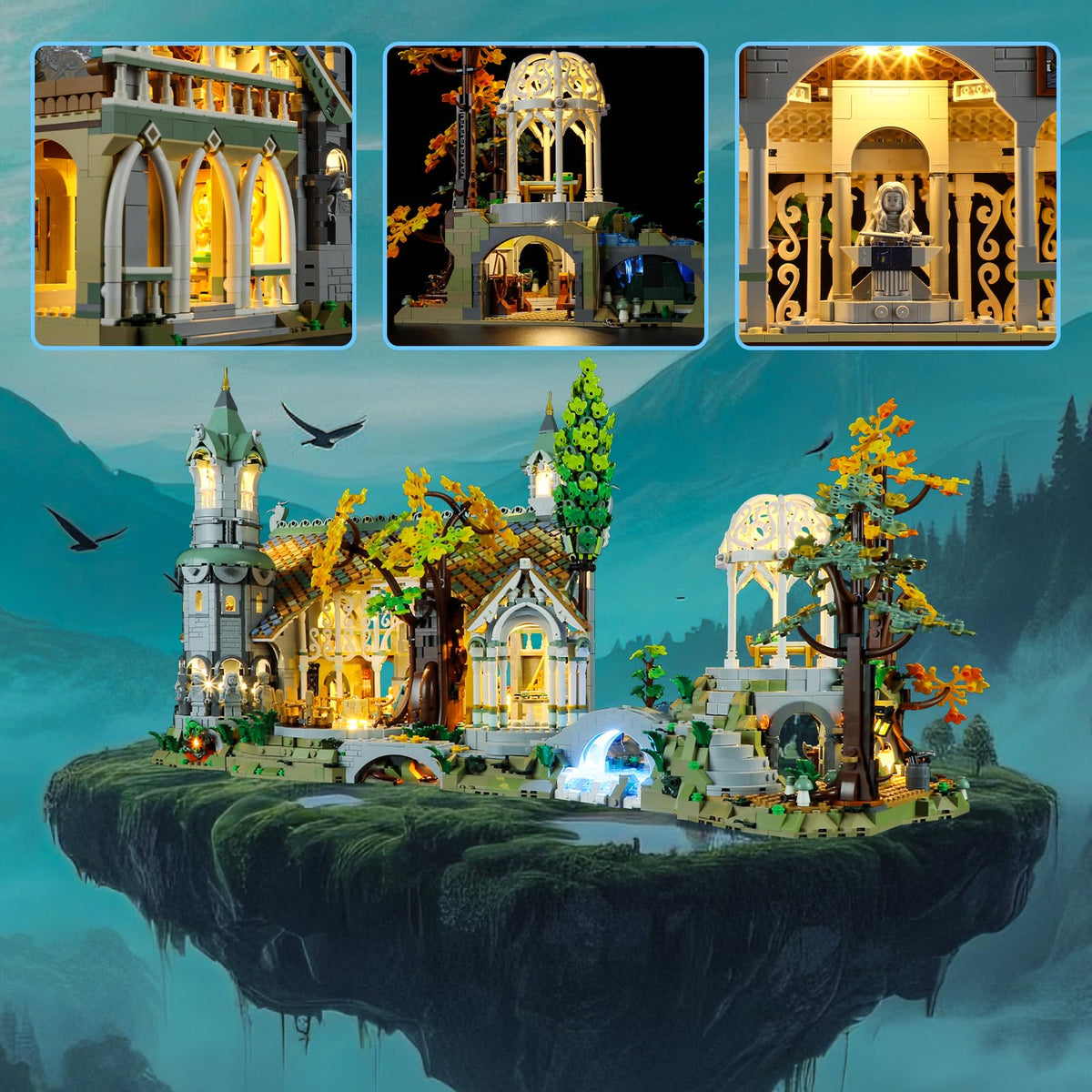 YEABRICKS LED Light Kit for LEGO 10316 Rivendell Model
