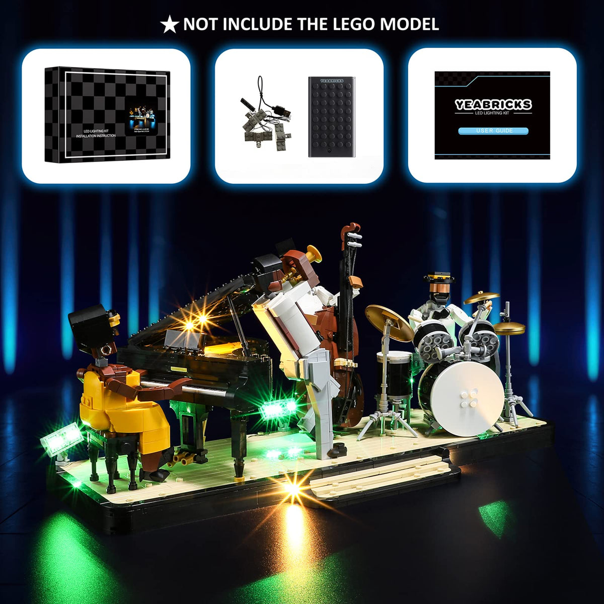 YEABRICKS LED Light Kit for Lego 21334 Jazz Quartet | Illuminate Your Jazz Quartet Model