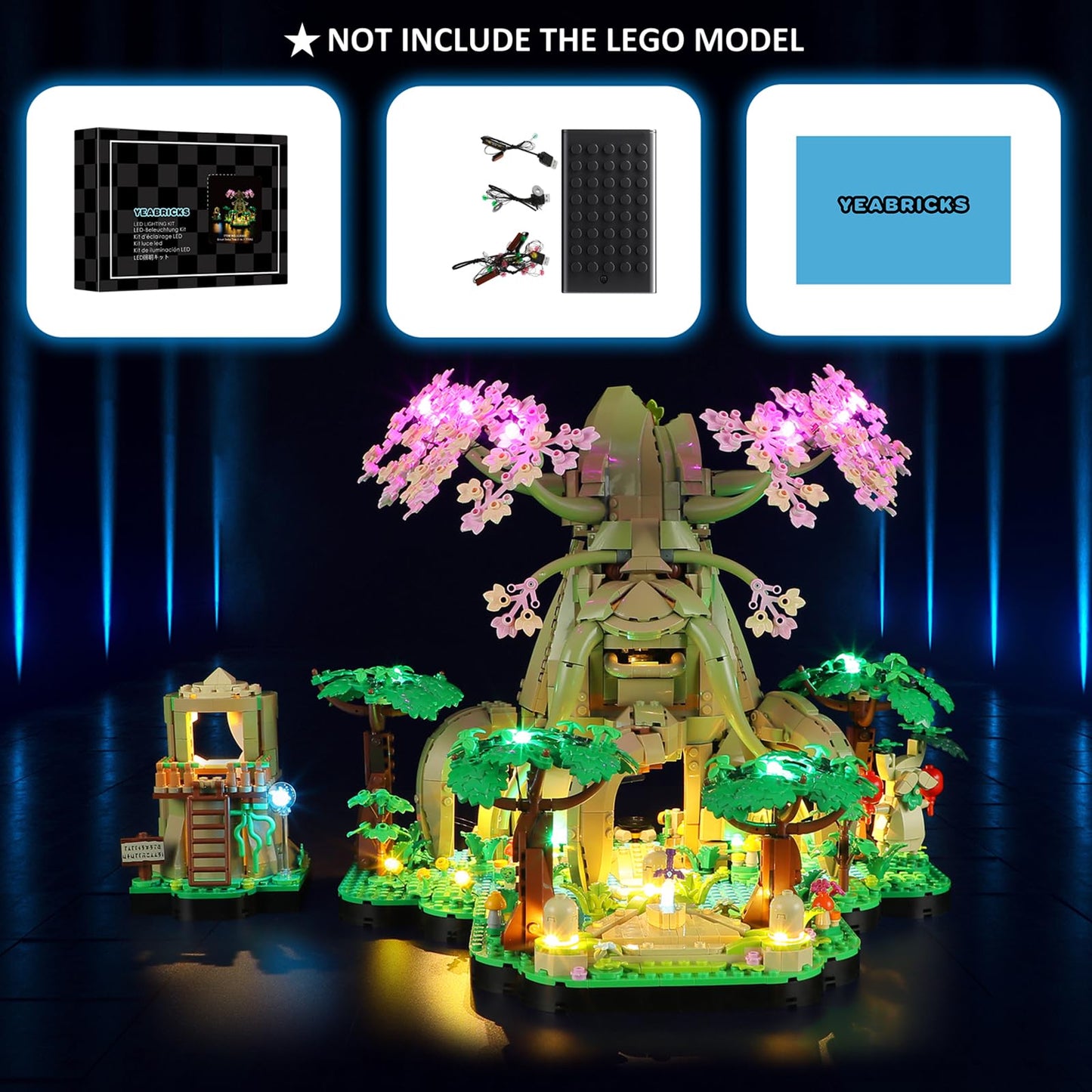 YEABRICKS LED Light Kit for 77092 Great Deku Tree 2-in-1 – Display Enhancement