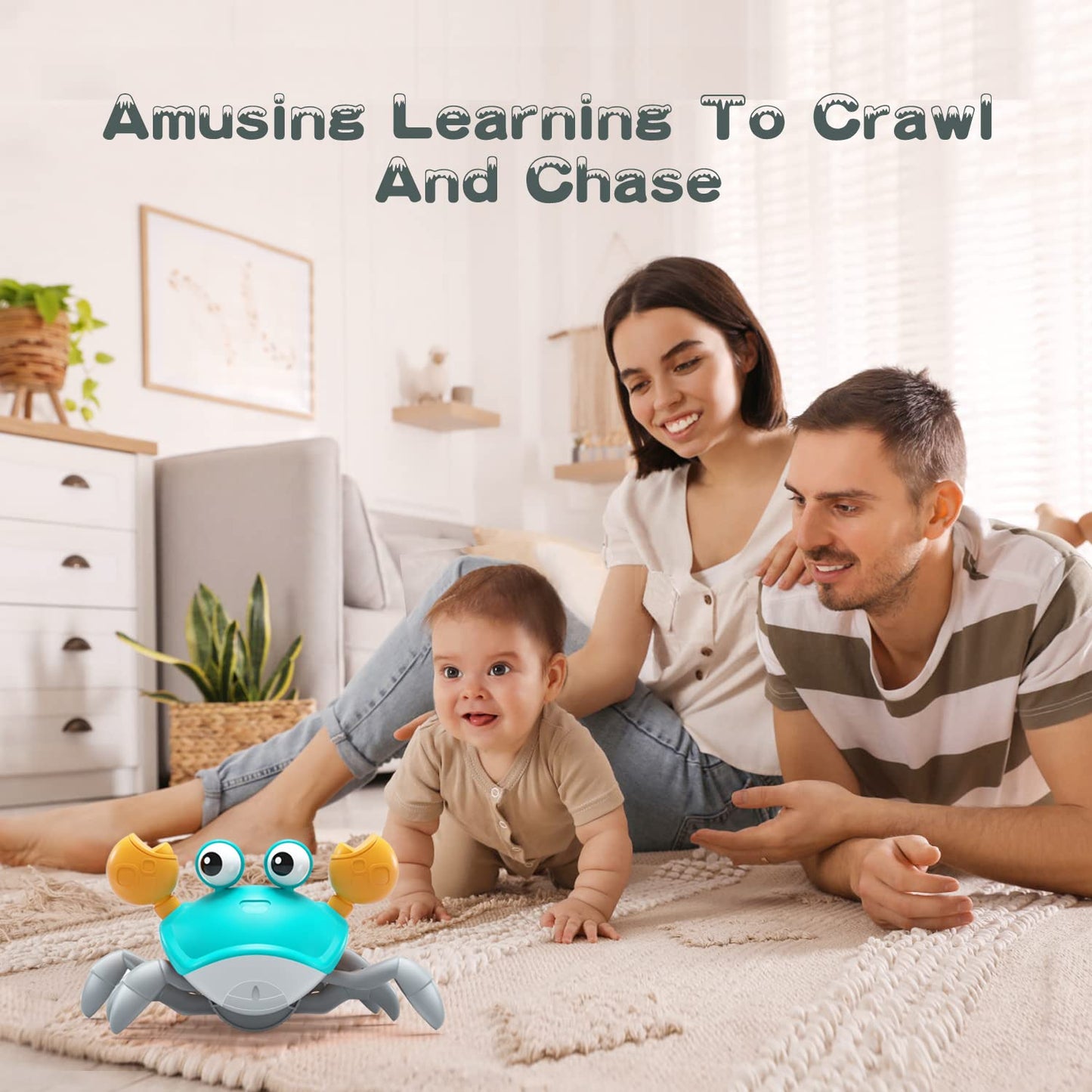 Yeaye Crawling Crab Baby Toy – Tummy Time, Music & Sideways Crawling for 0–36 Months