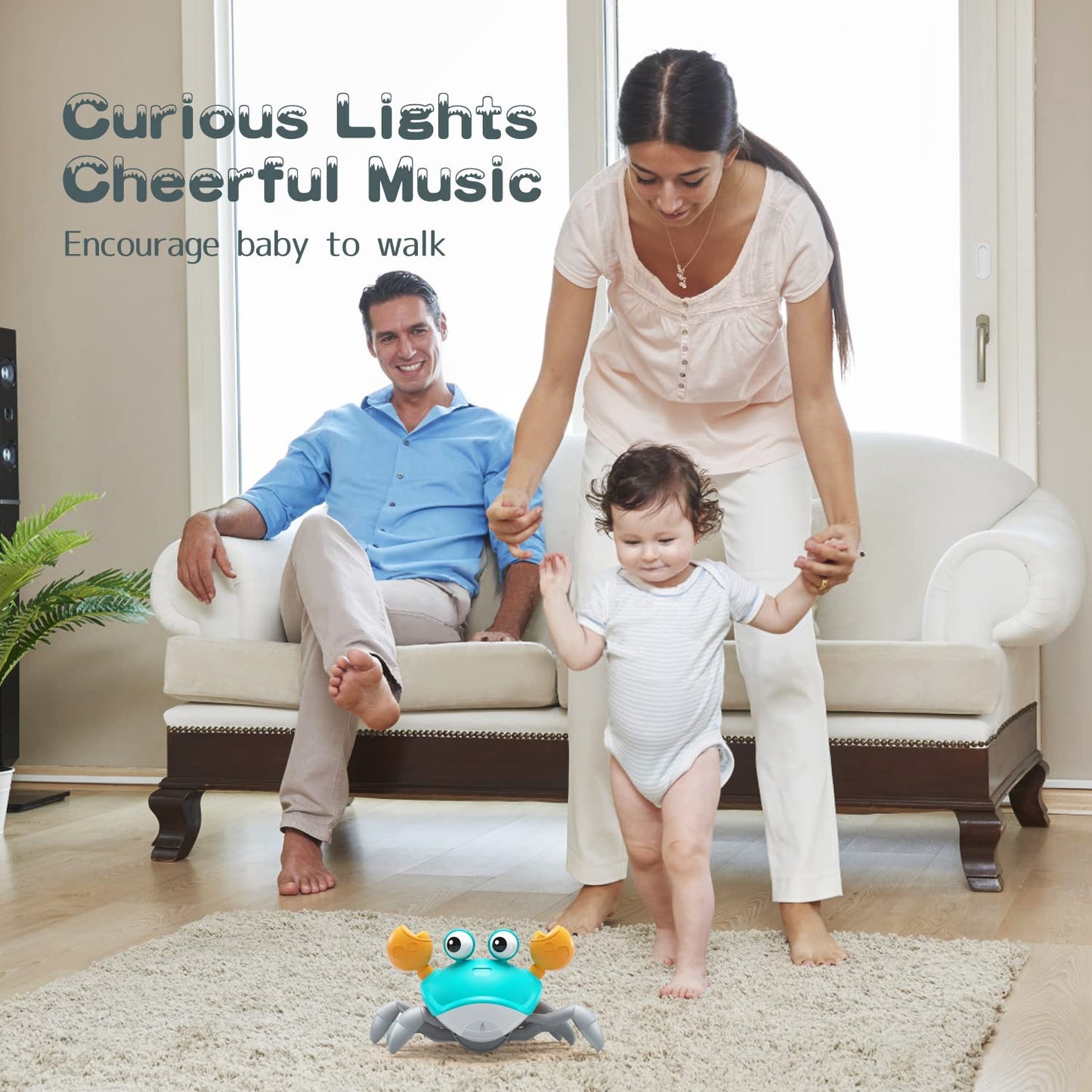 Yeaye Crawling Crab Baby Toy – Tummy Time, Music & Sideways Crawling for 0–36 Months